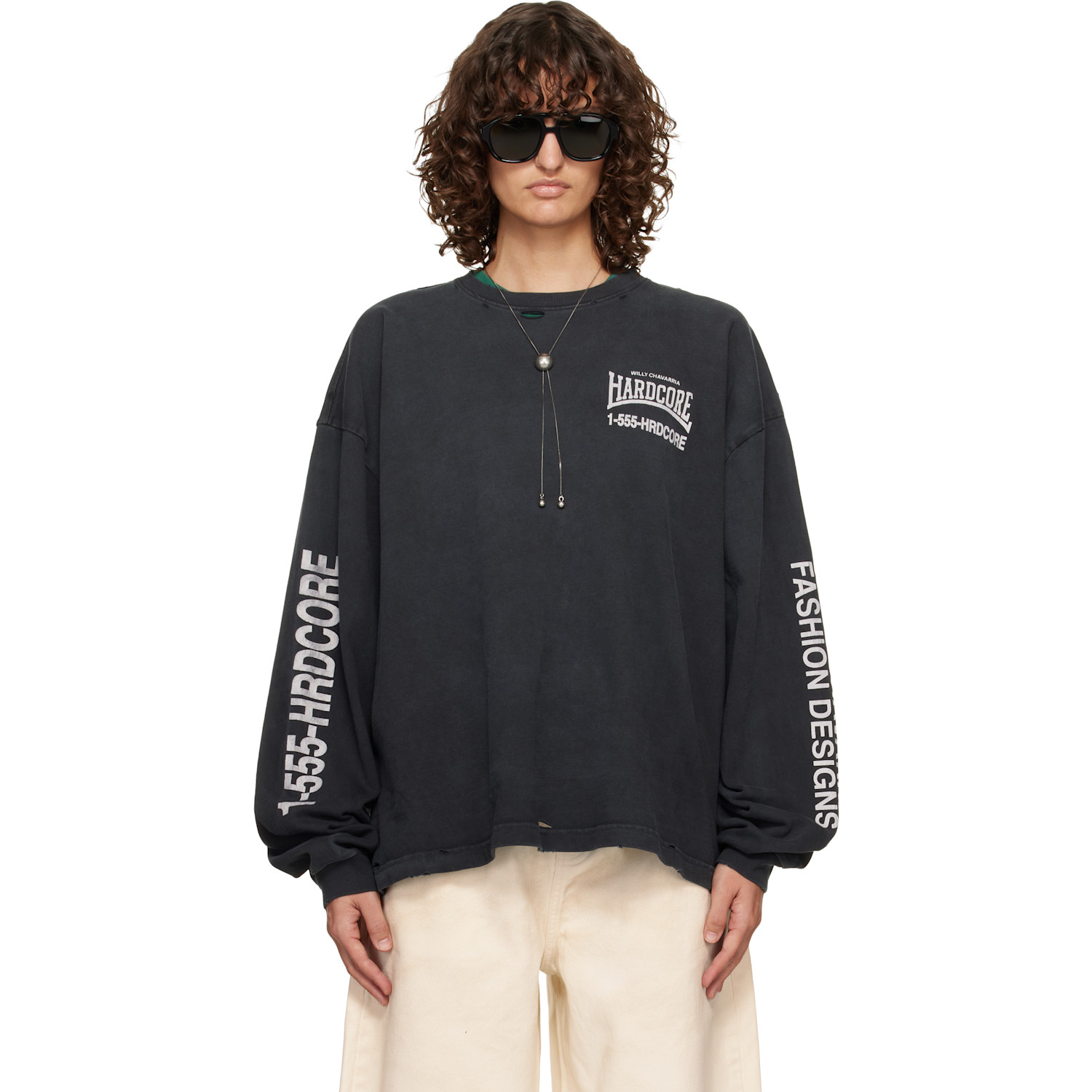 WILLY CHAVARRIA Black 'Hardcore' Buffalo L/S T-shirt