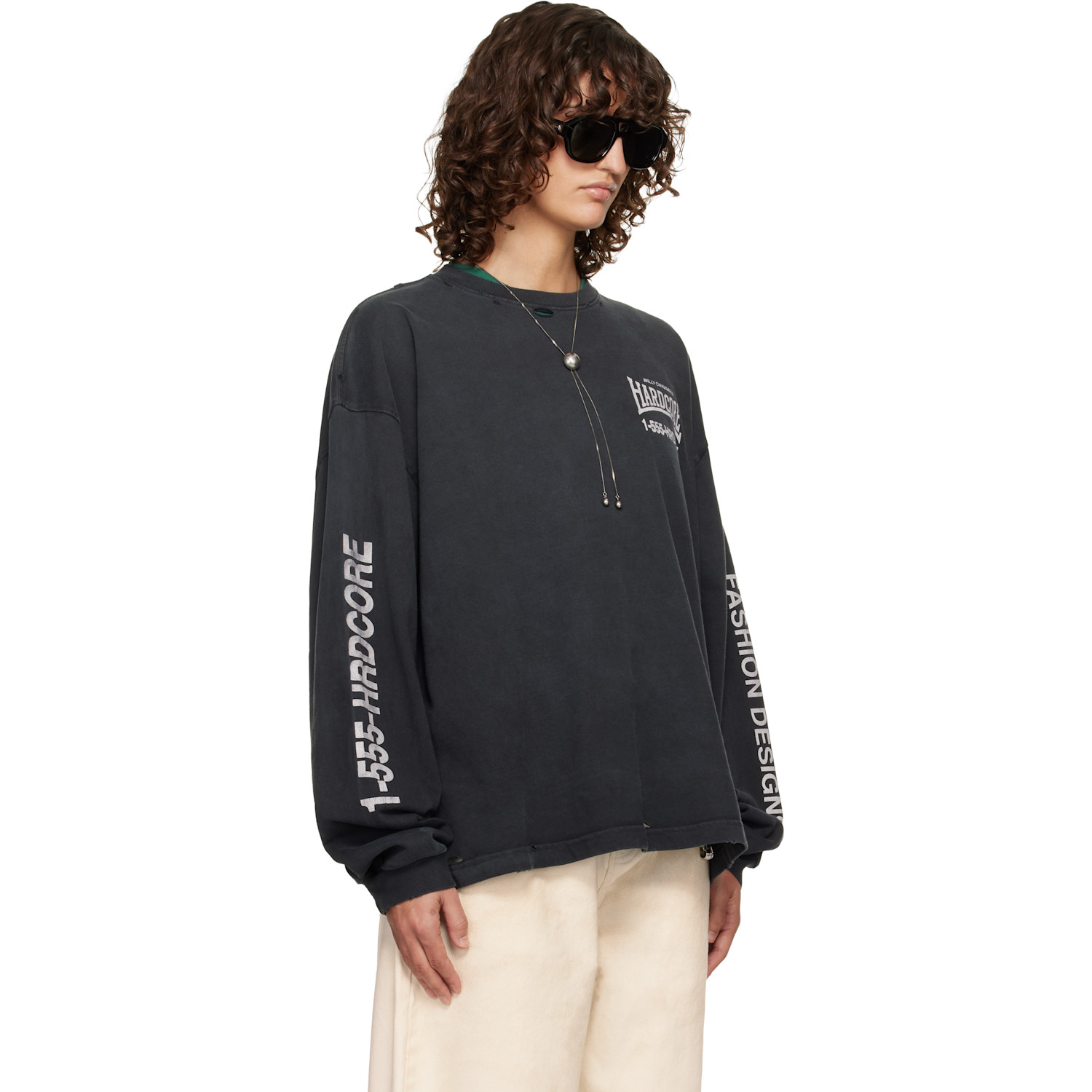  Willy Chavarria Black 'hardcore' Buffalo L/s T-shirt 