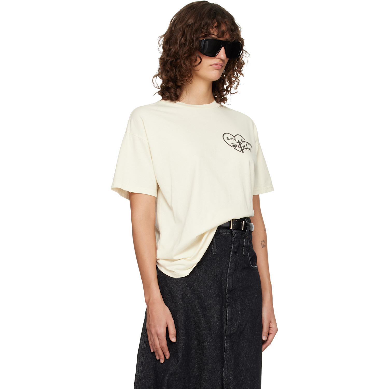  Willy Chavarria Off-white 'keep Praying Bitches' Easy T-shirt 