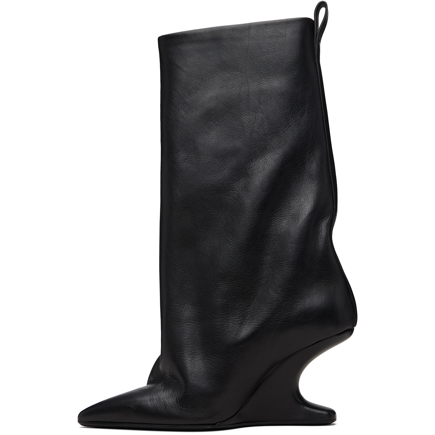  Rick Owens Black Temple Cantilever 8 Sharp Flared Boots 