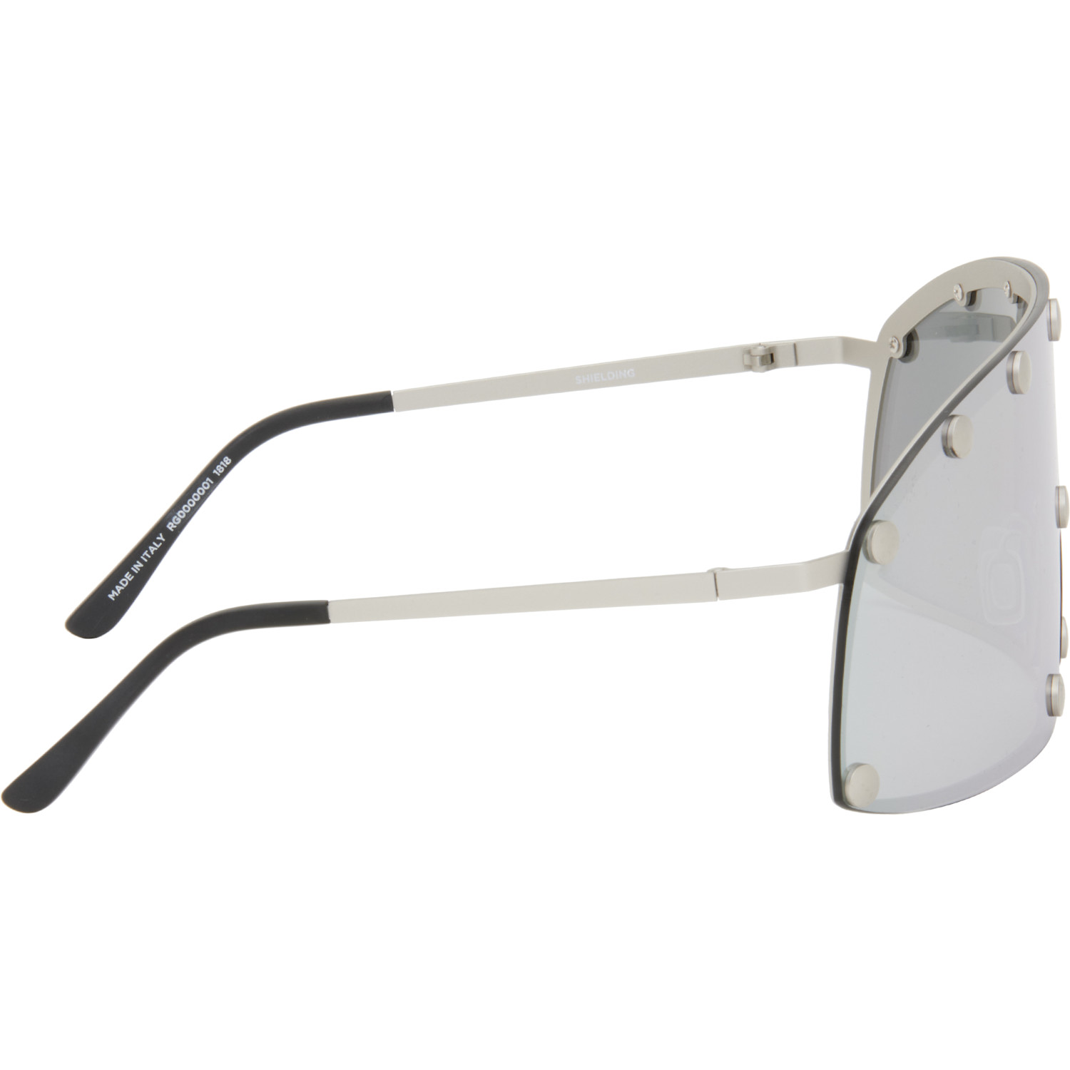  Rick Owens Silver Temple Shielding Sunglasses 
