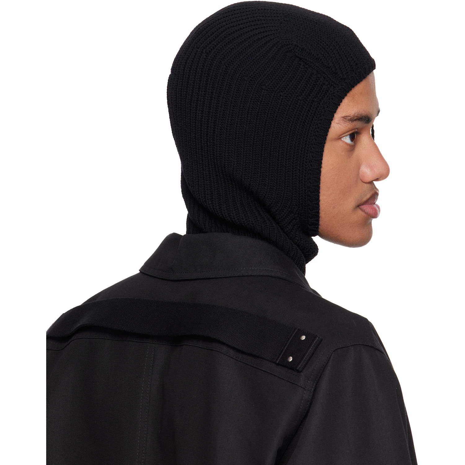  Rick Owens Black Temple Heavy Wool Sphinx Skull Balaclava 