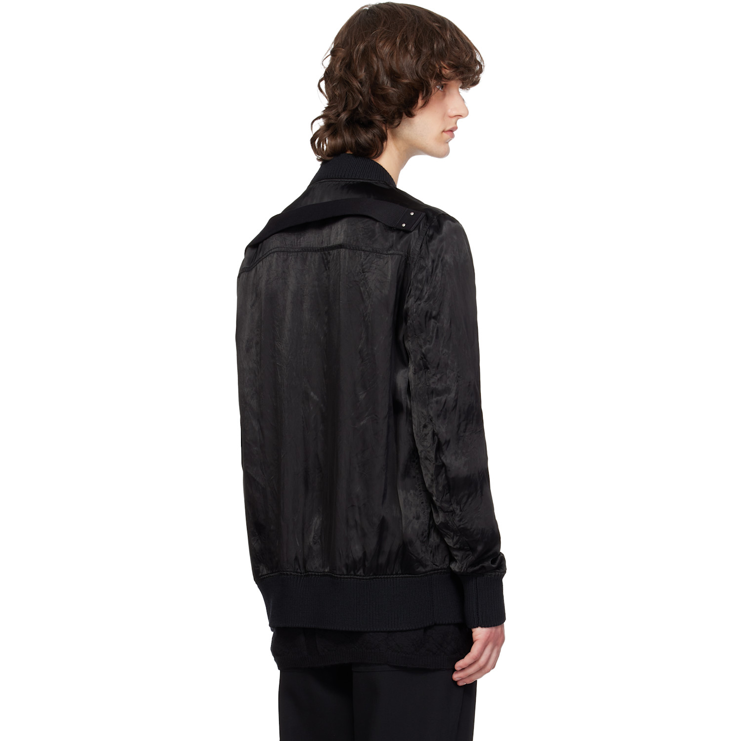  Rick Owens Black Temple Classic Flight Bomber Jacket 