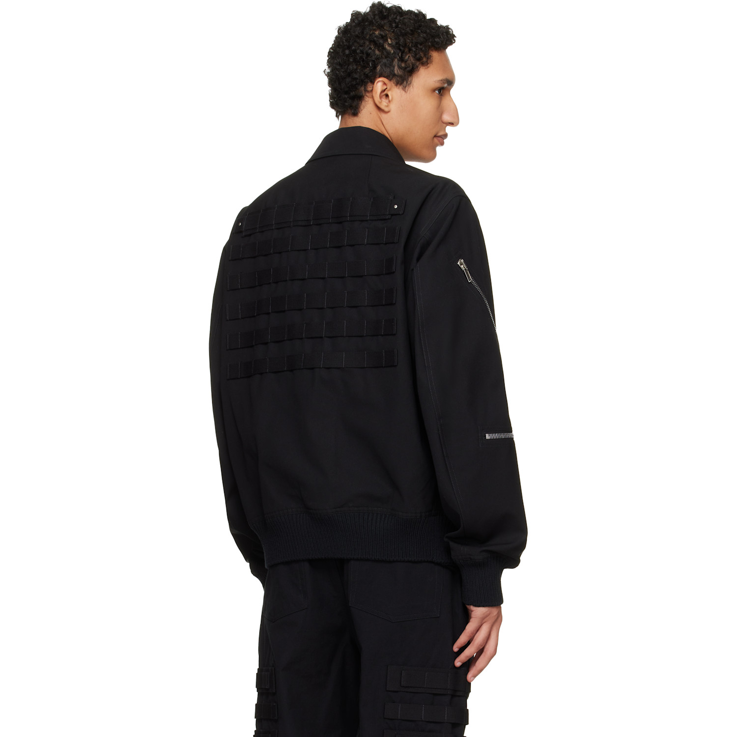  Rick Owens Black Temple Blixa Cargo Bomber Jacket 