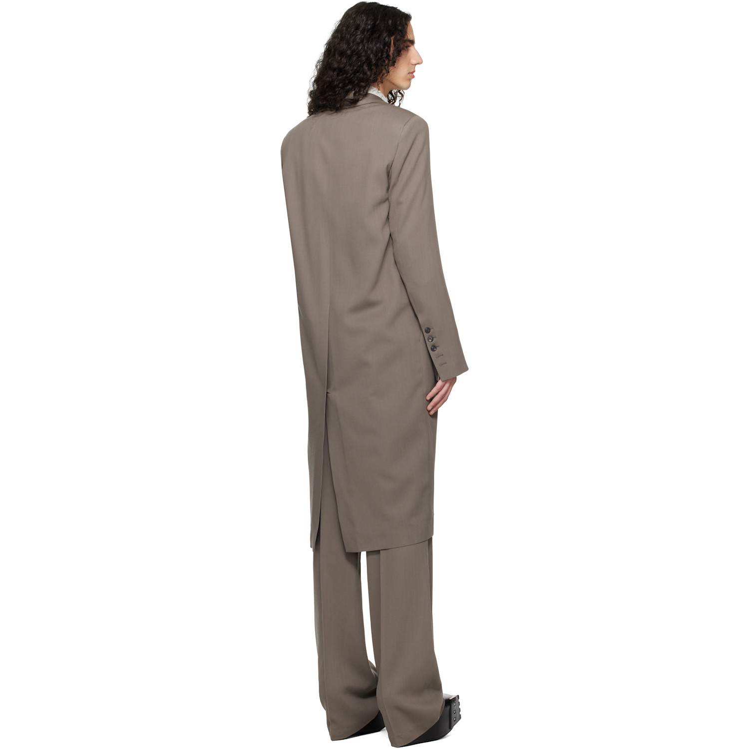  Rick Owens Gray Temple Twisted Wool Concordian Coat 