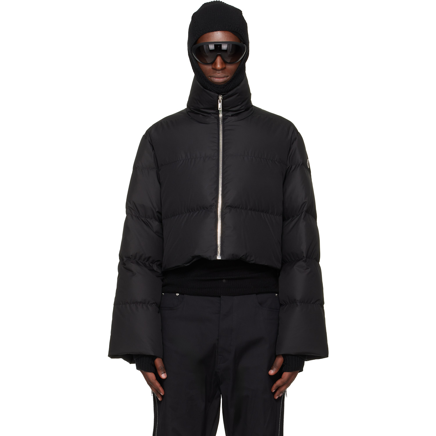 Rick Owens Moncler + Rick Owens Black Cropped Cyclopic Down Jacket