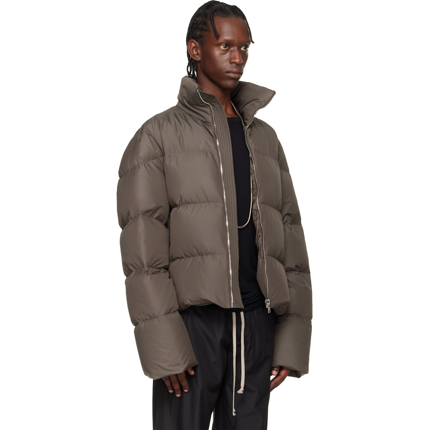  Rick Owens Moncler + Rick Owens Gray Cyclopic Down Jacket 