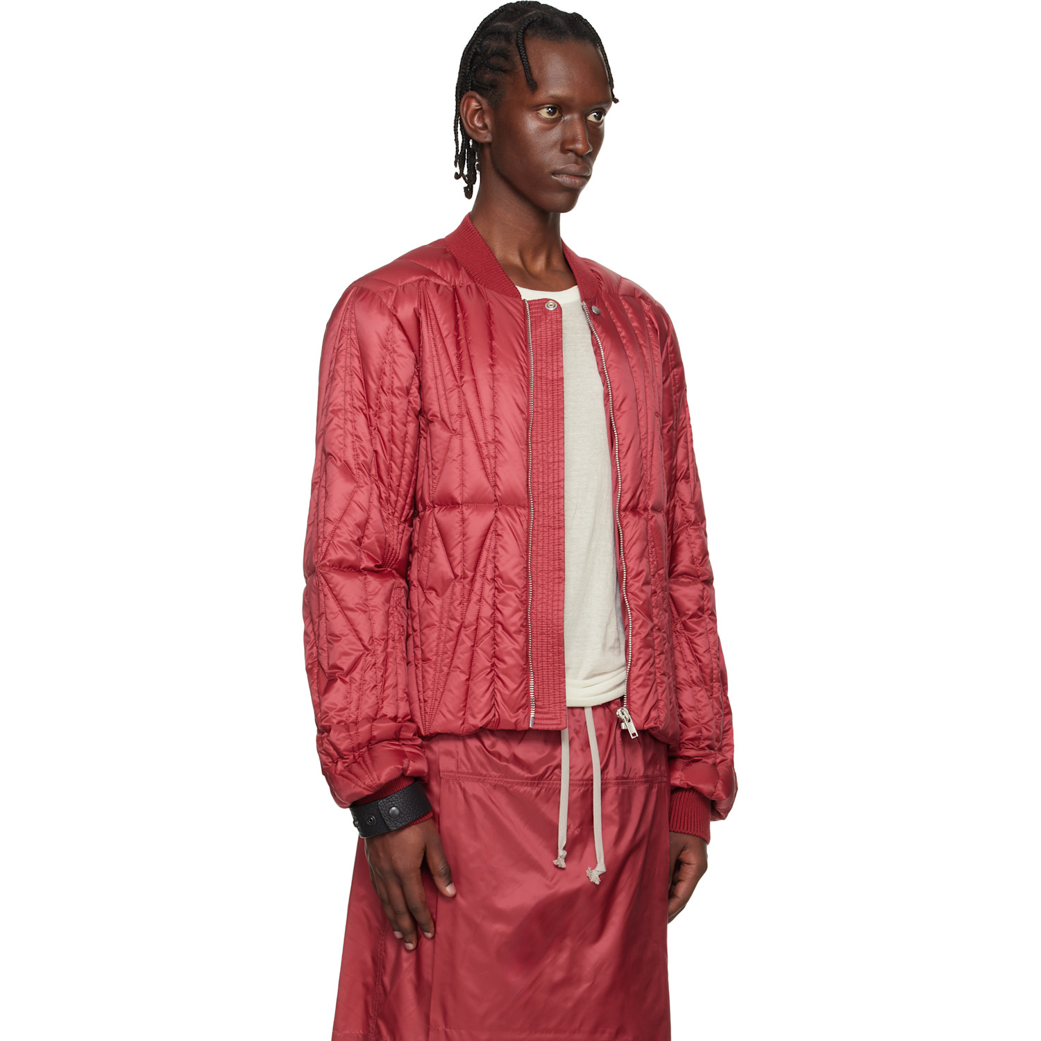  Rick Owens Moncler + Rick Owens Red Geocamo Flight Jacket 