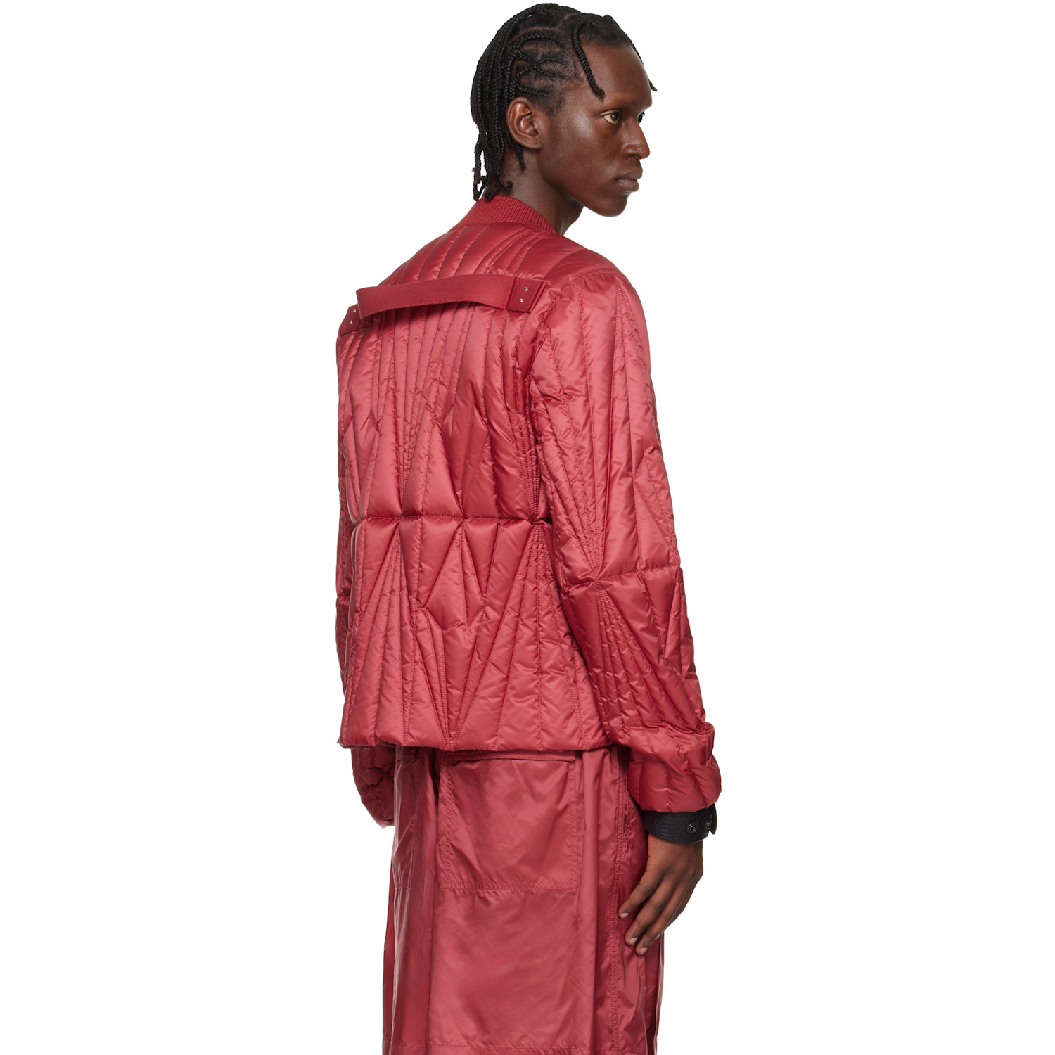  Rick Owens Moncler + Rick Owens Red Geocamo Flight Jacket 