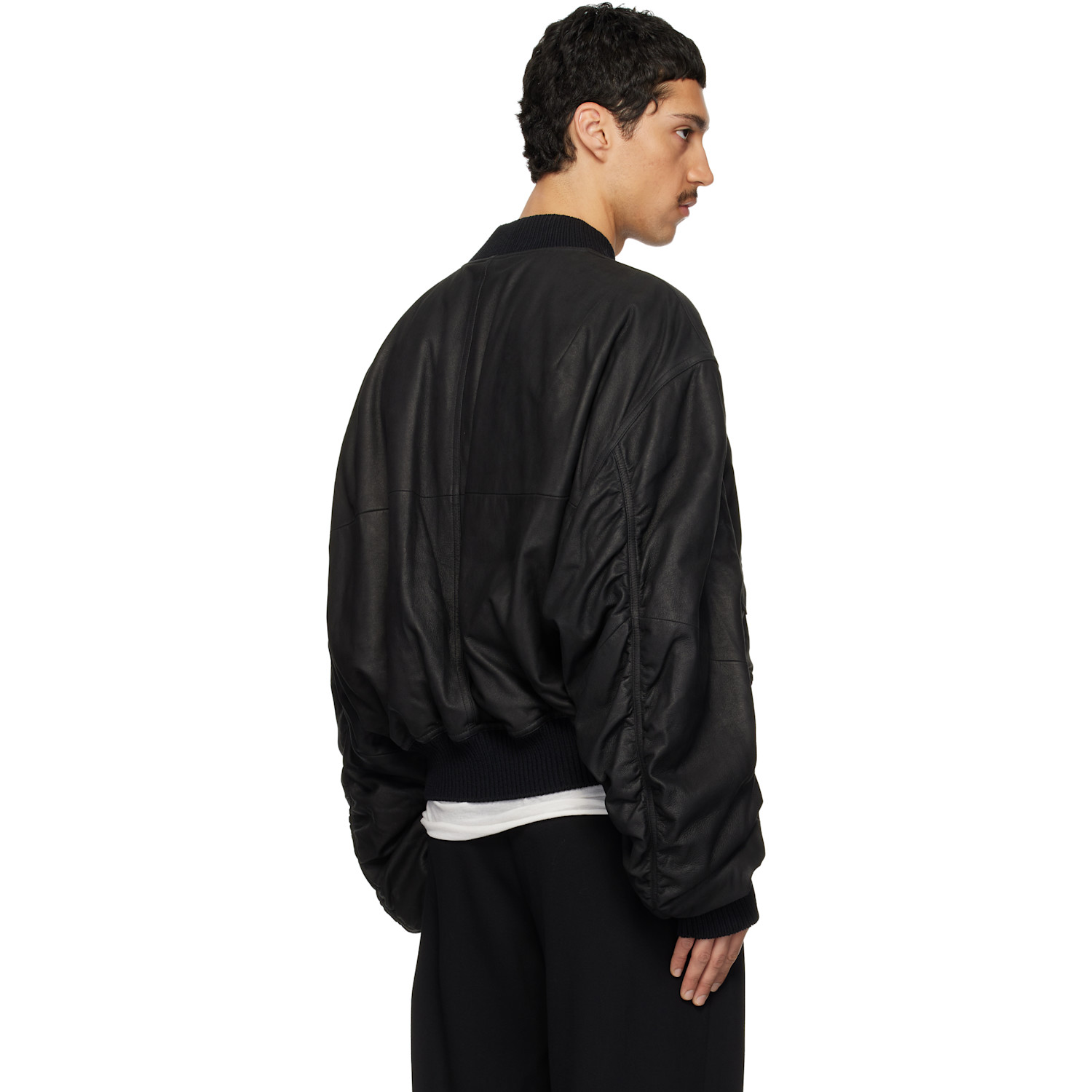  Rick Owens Black Temple Secchia Flight Jacket 