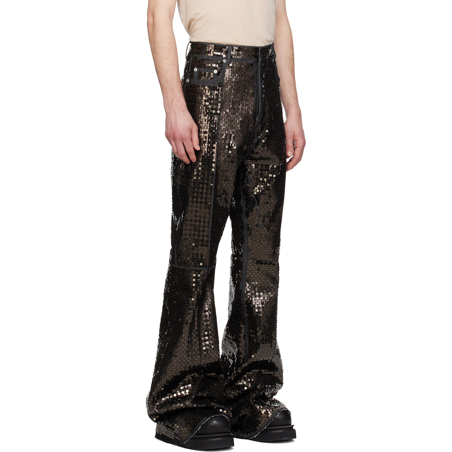  Rick Owens Black Temple Bolan Bootcut Jeans 