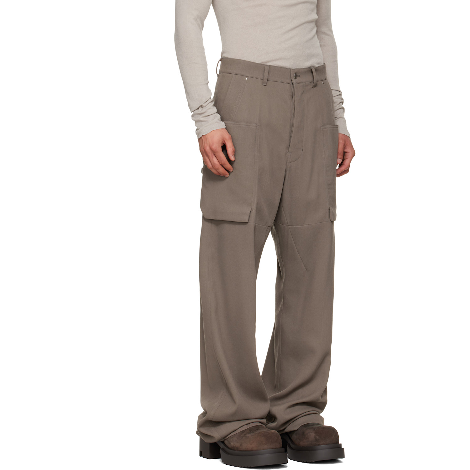  Rick Owens Gray Temple Stefan Cargo Pants 
