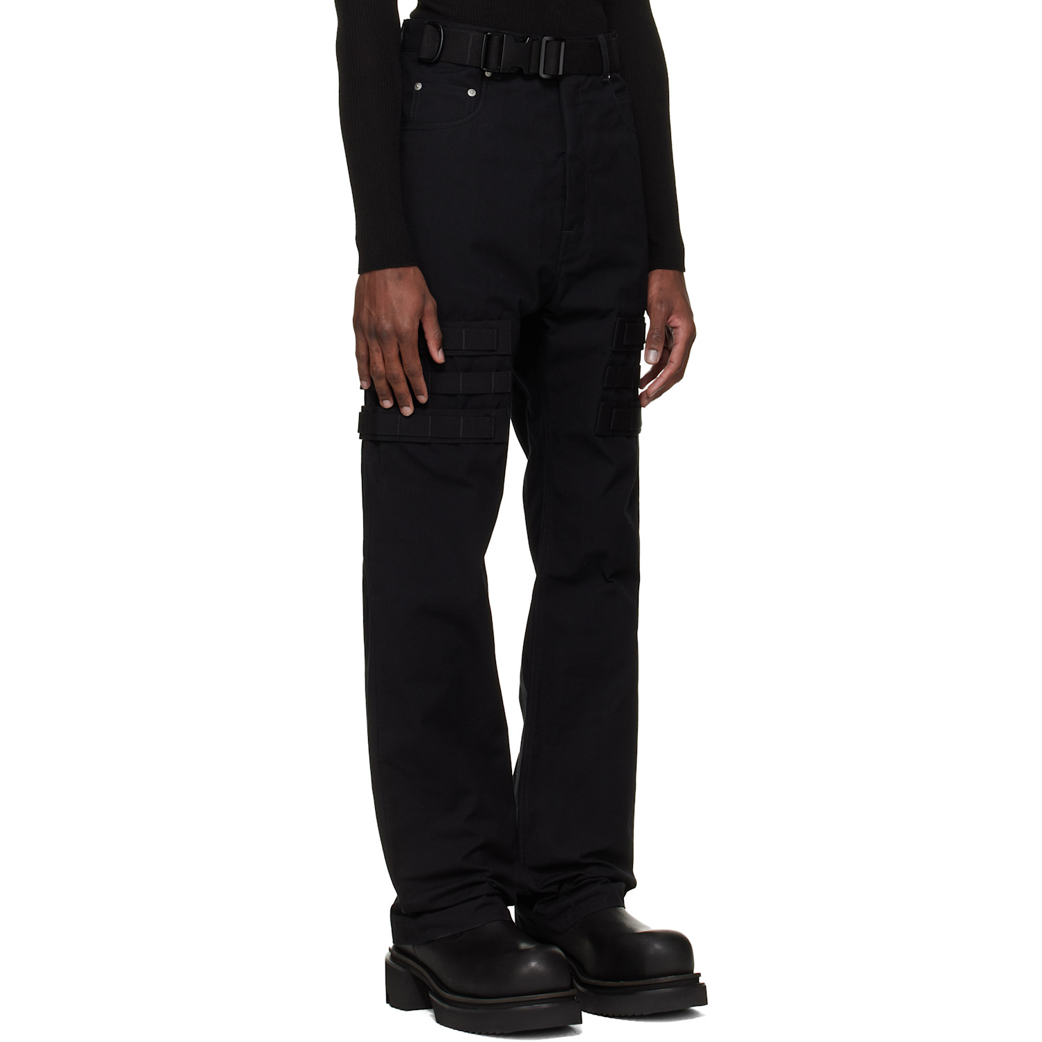  Rick Owens Black Temple Slim Geth Cargo Pants 