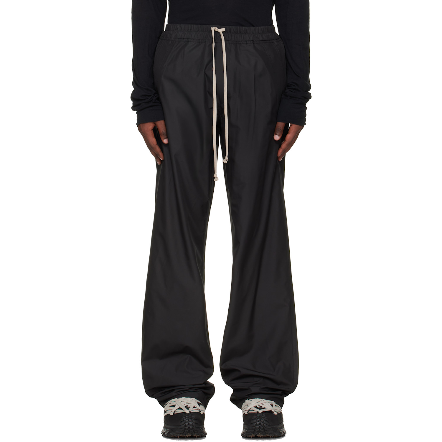 Rick Owens Moncler + Rick Owens Black Drawstring Trousers