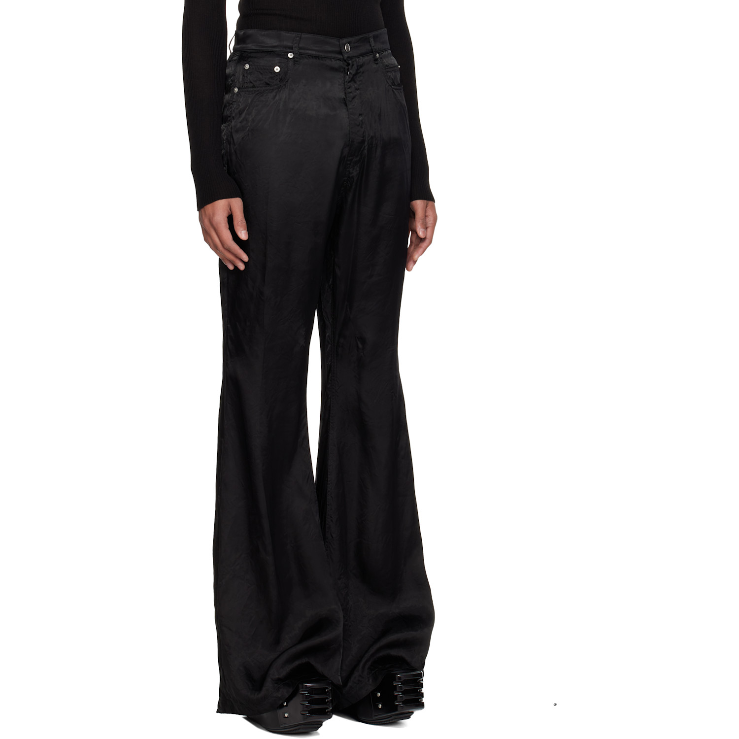  Rick Owens Black Temple Bolan Bootcut Trousers 