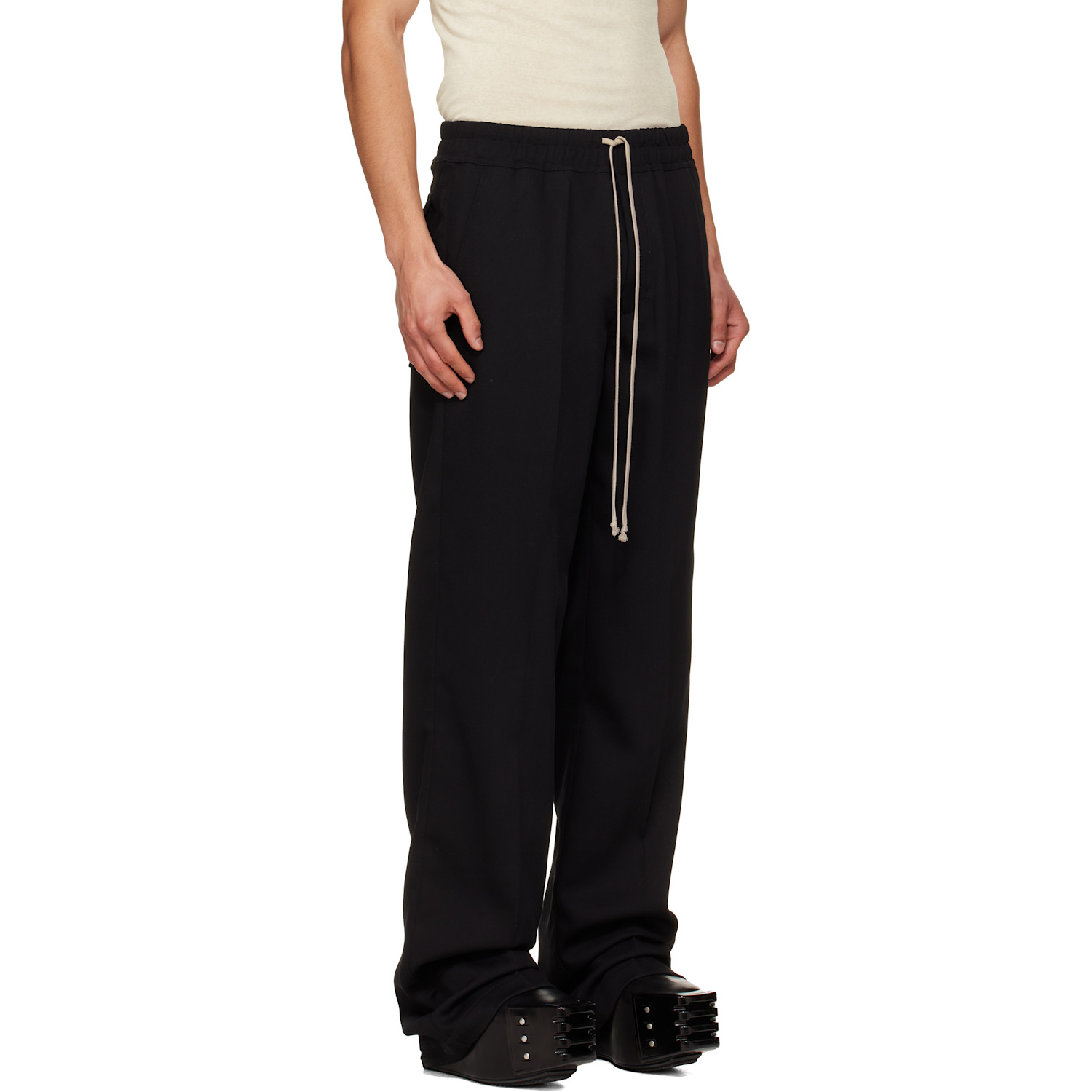  Rick Owens Black Temple Dietrich Drawstring Lounge Pants 