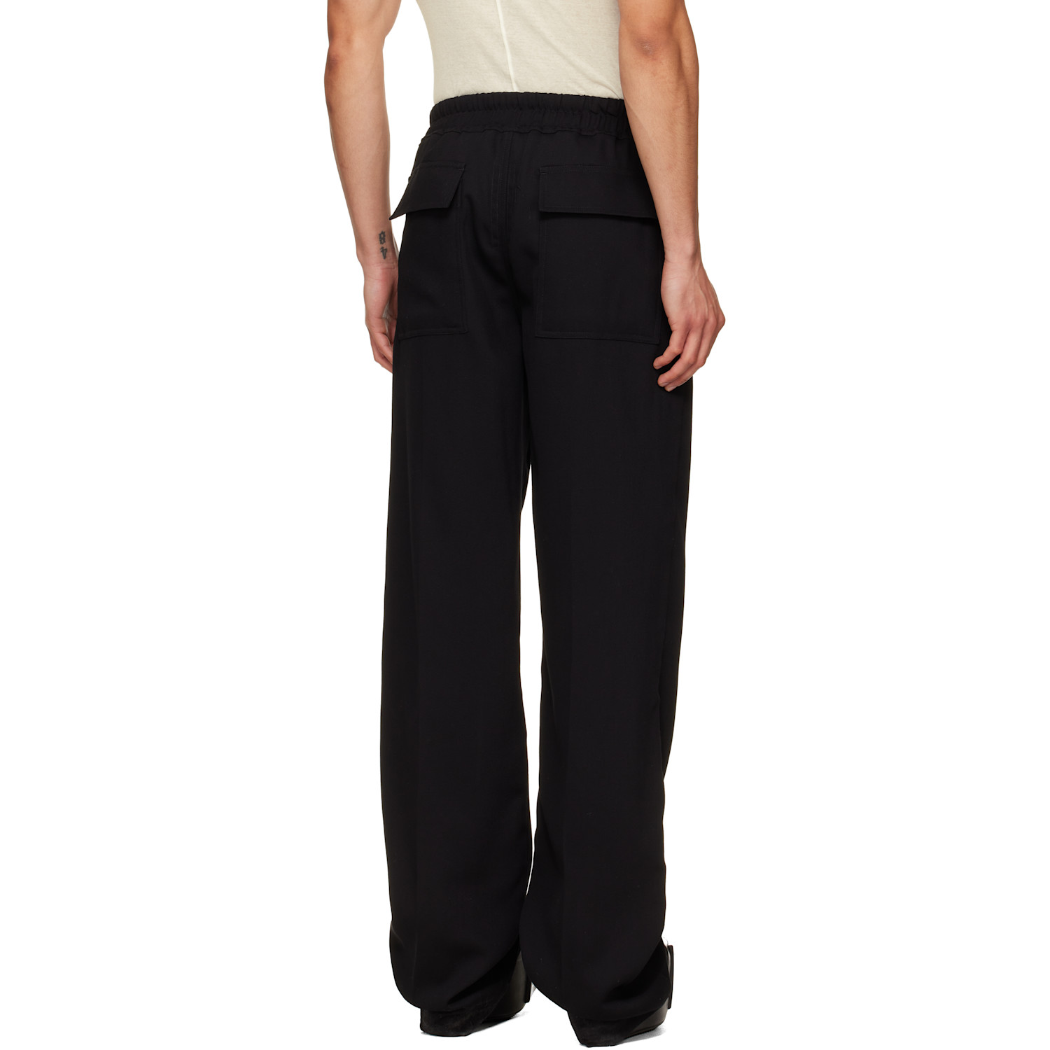  Rick Owens Black Temple Dietrich Drawstring Lounge Pants 