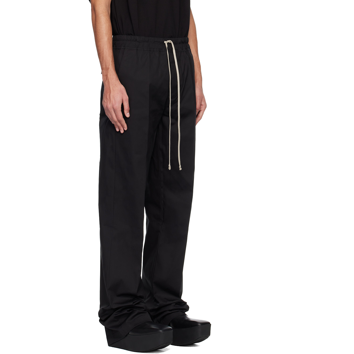  Rick Owens Black Temple Dietrich Drawstring Trousers 