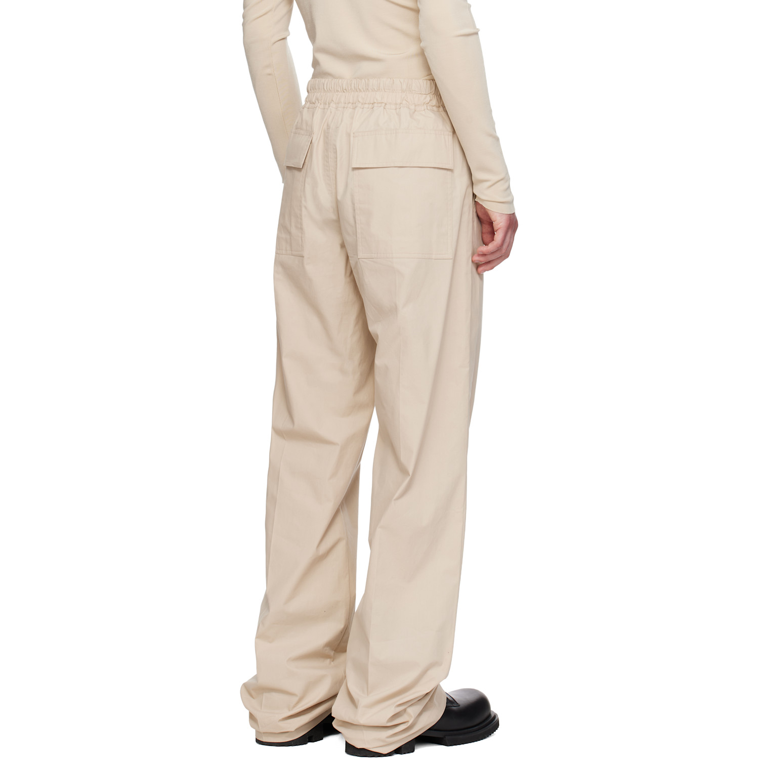  Rick Owens Beige Temple Dietrich Drawstring Trousers 