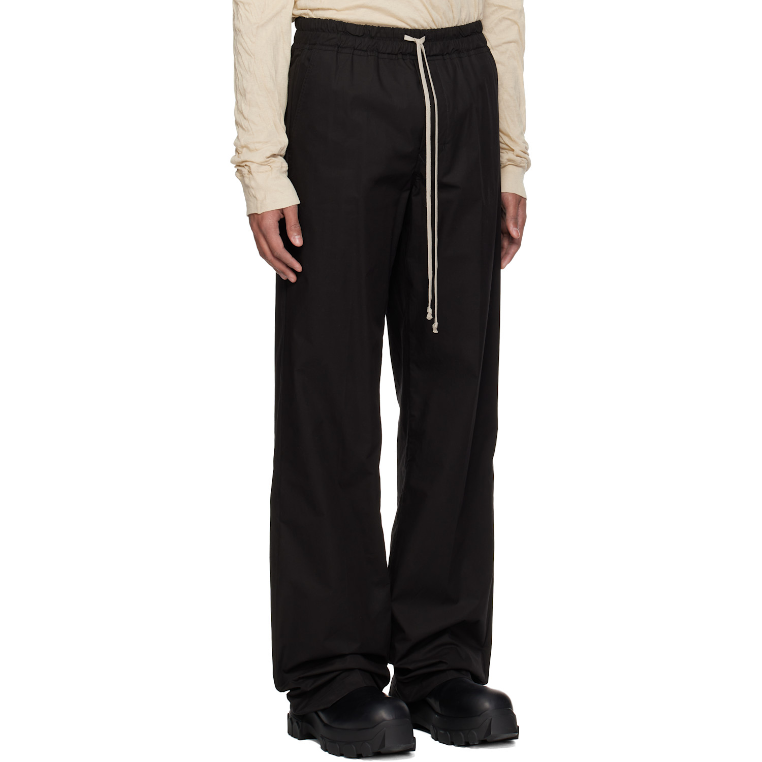  Rick Owens Black Temple Dietrich Drawstring Trousers 