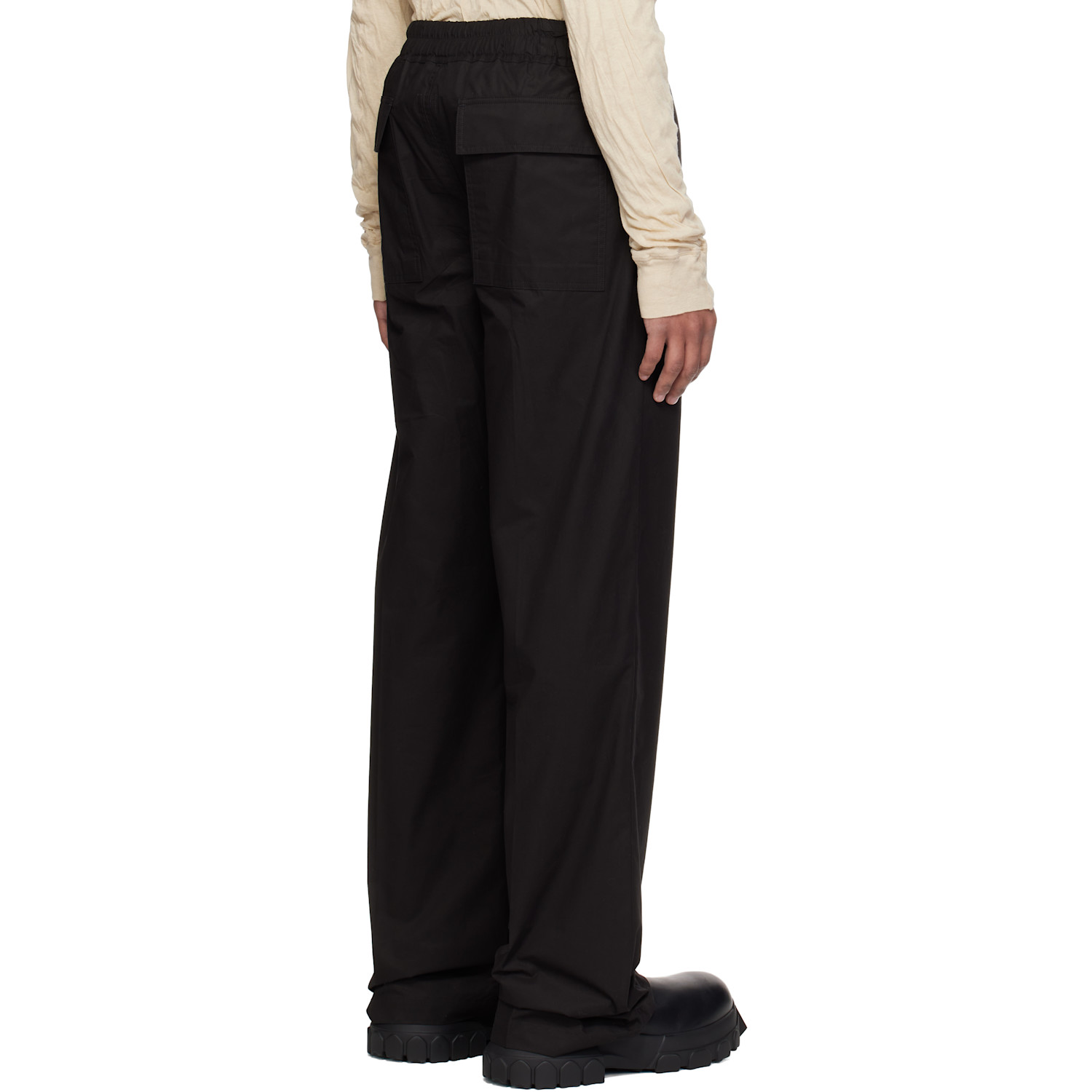  Rick Owens Black Temple Dietrich Drawstring Trousers 