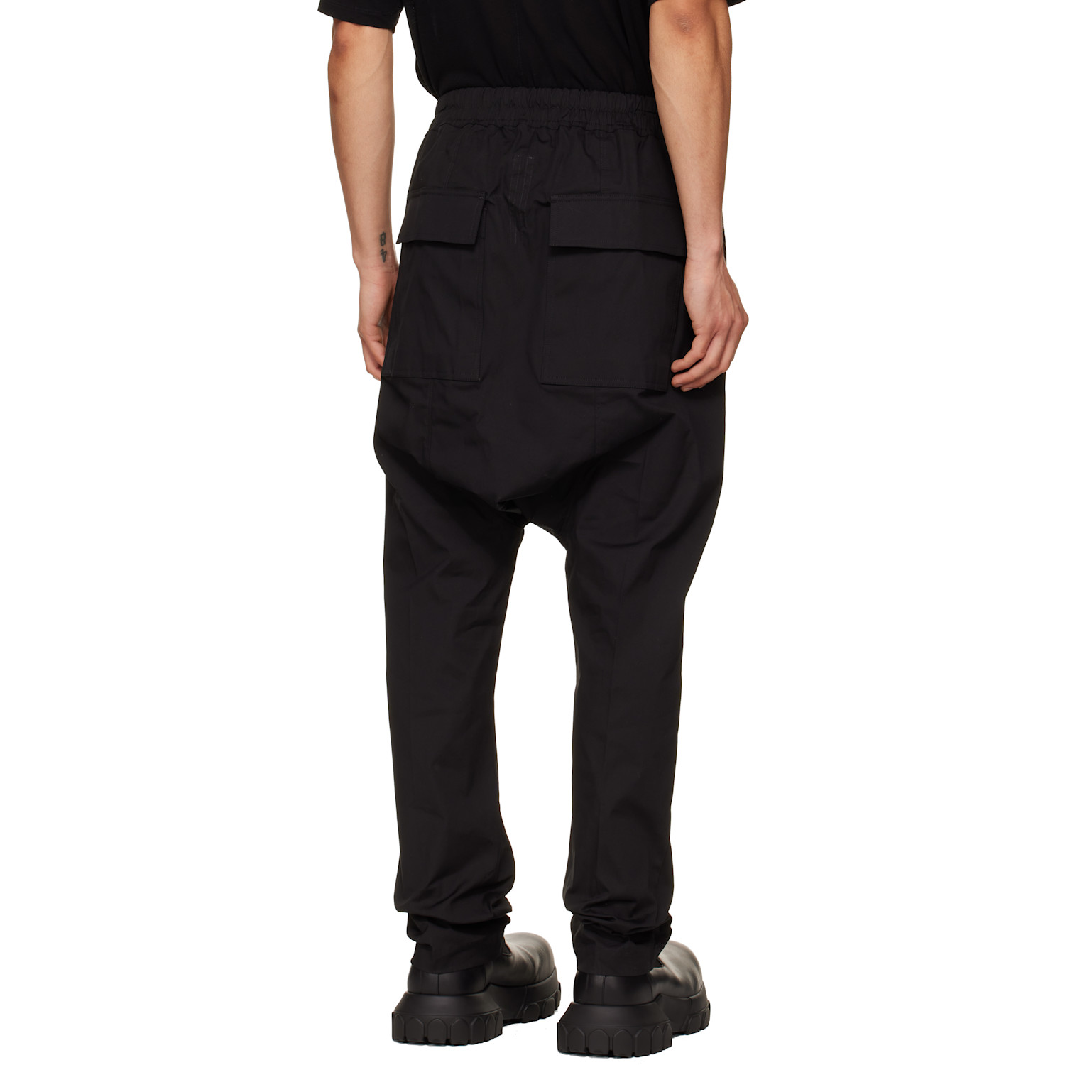  Rick Owens Black Temple Drawstring Long Trousers 