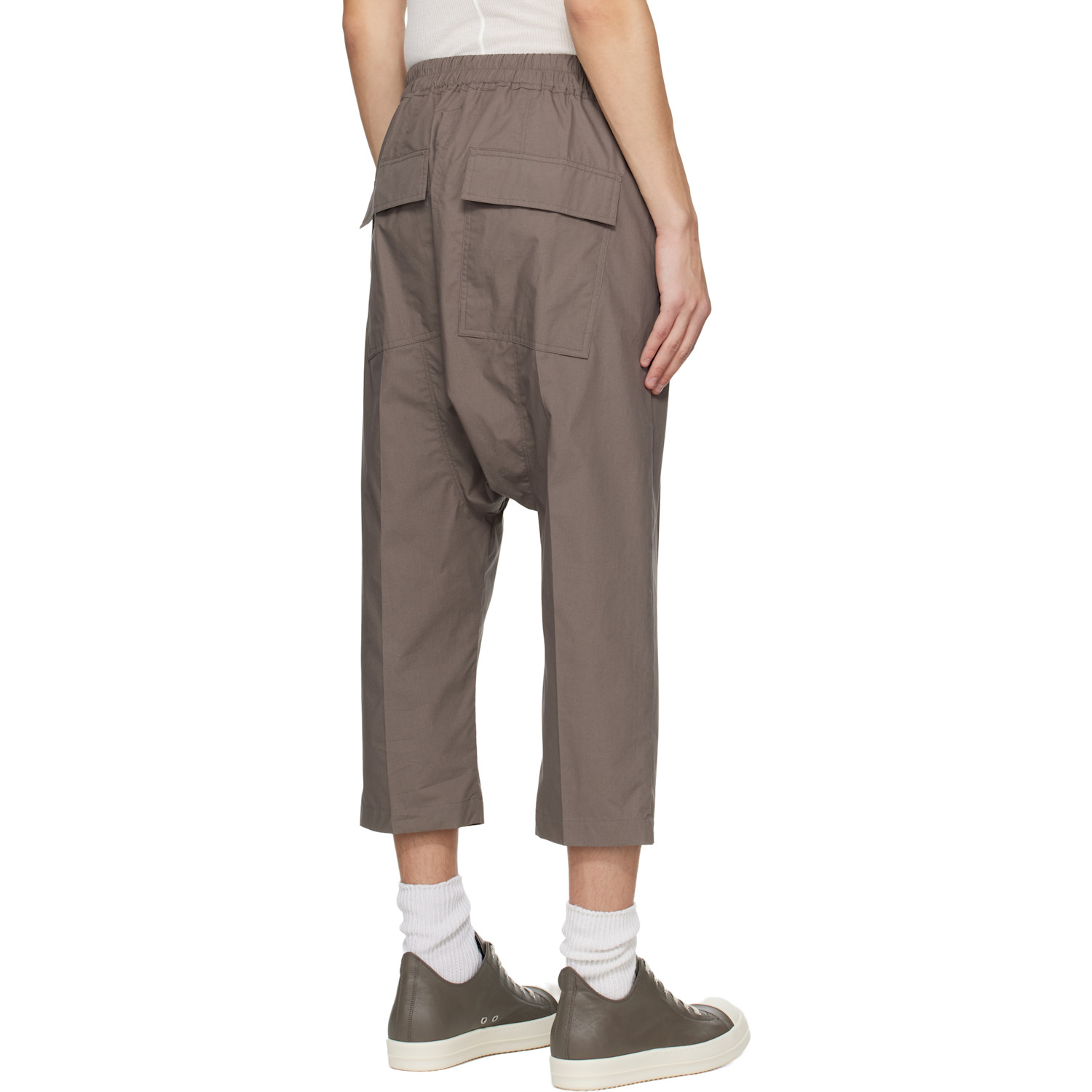  Rick Owens Gray Temple Drawstring Cropped Trousers 