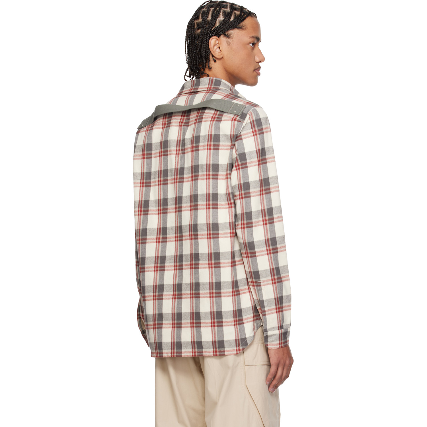  Rick Owens Off-white & Gray Temple Overshirt 