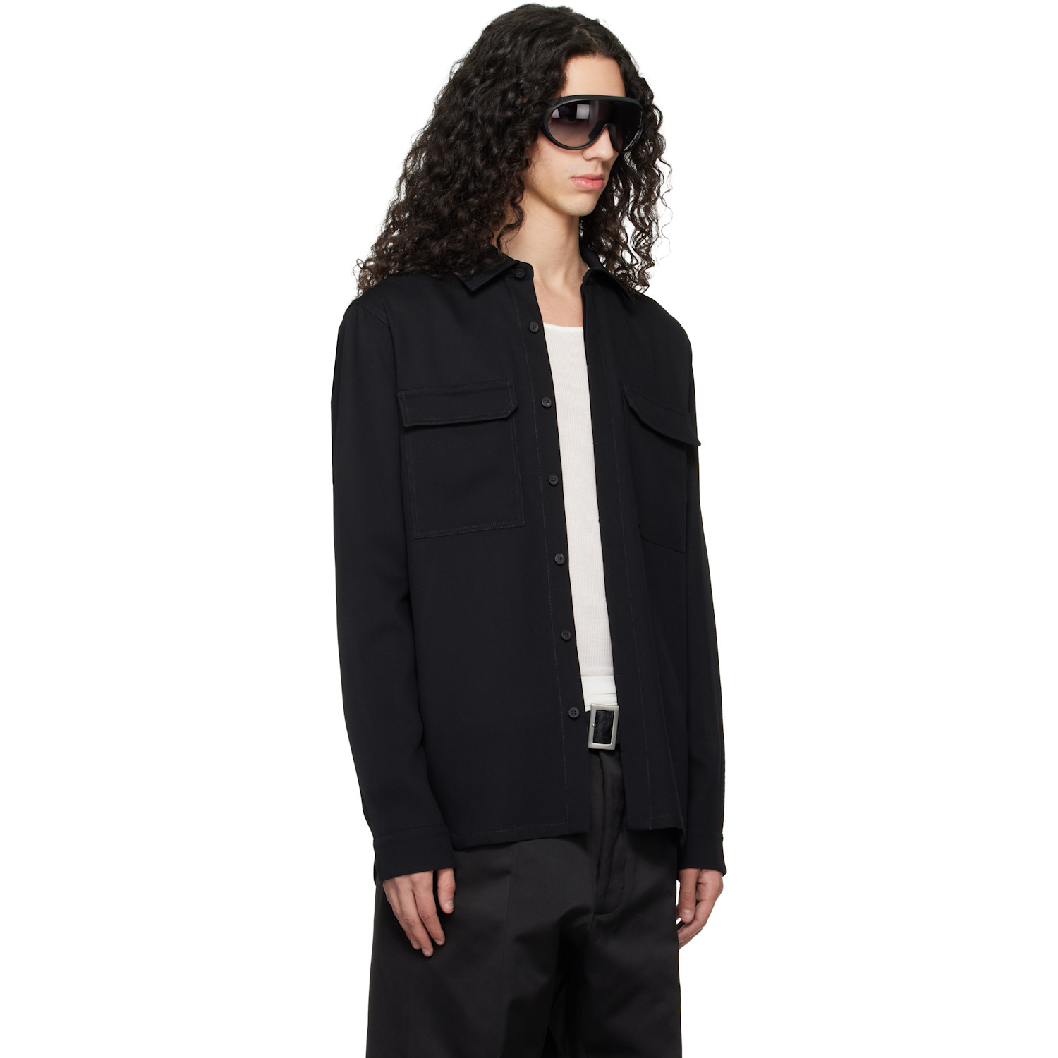  Rick Owens Black Temple Work Shirt 