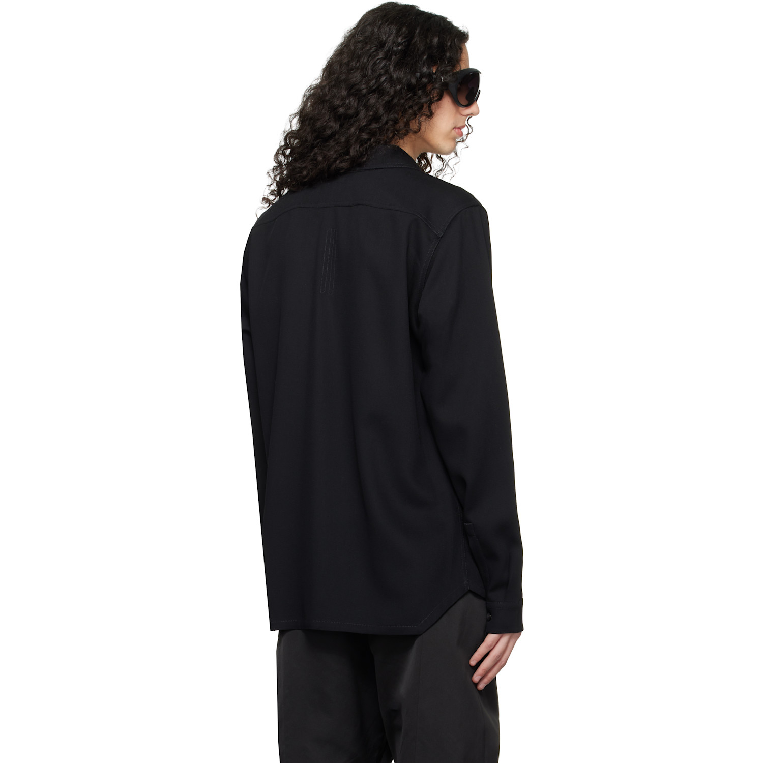  Rick Owens Black Temple Work Shirt 