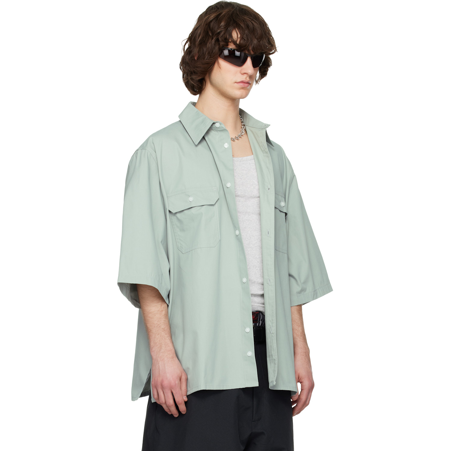  Willy Chavarria Blue Ss Corcoran Shirt 