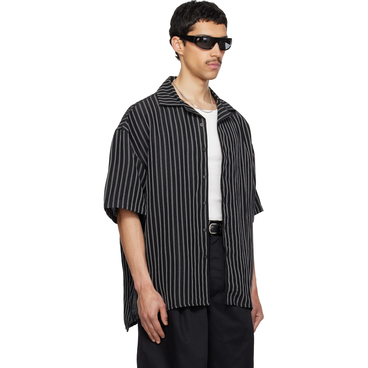  Willy Chavarria Black Camp Collar S/s Shirt 