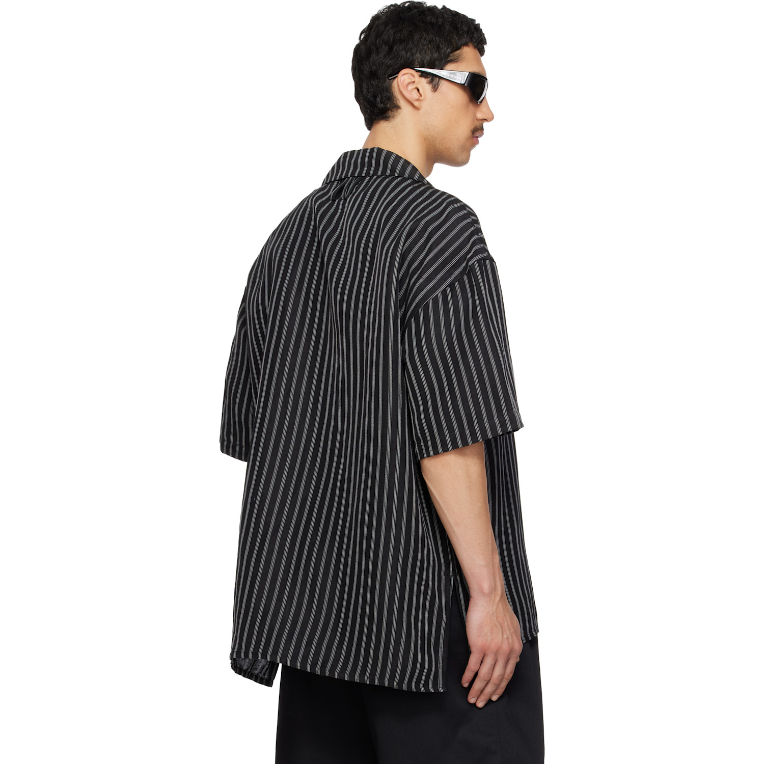  Willy Chavarria Black Camp Collar S/s Shirt 