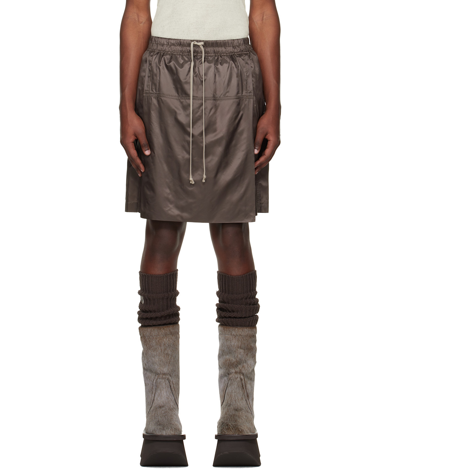 Rick Owens Moncler + Rick Owens Gray Kiltshorts