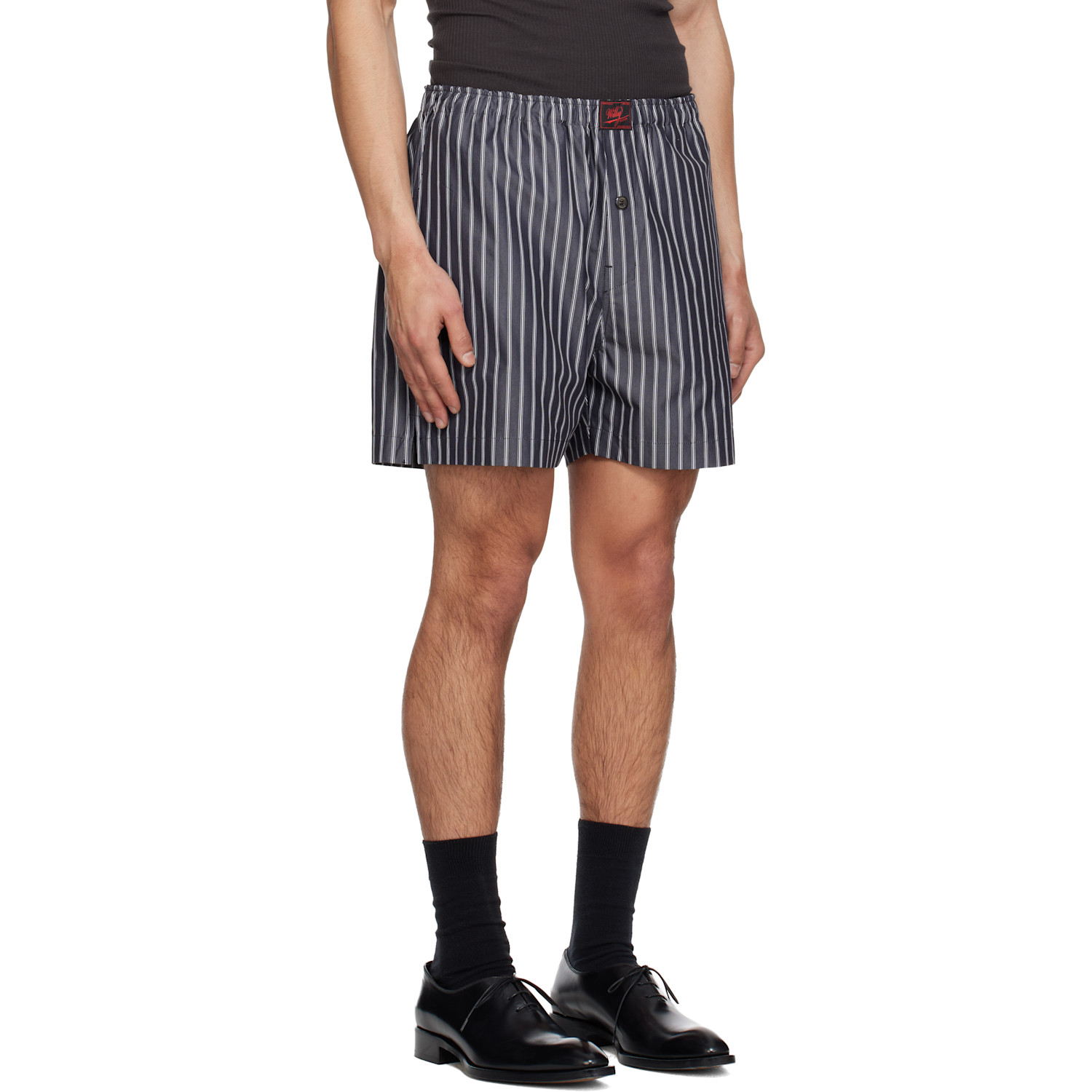  Willy Chavarria Black & White Willy Woven Boxer Shorts 