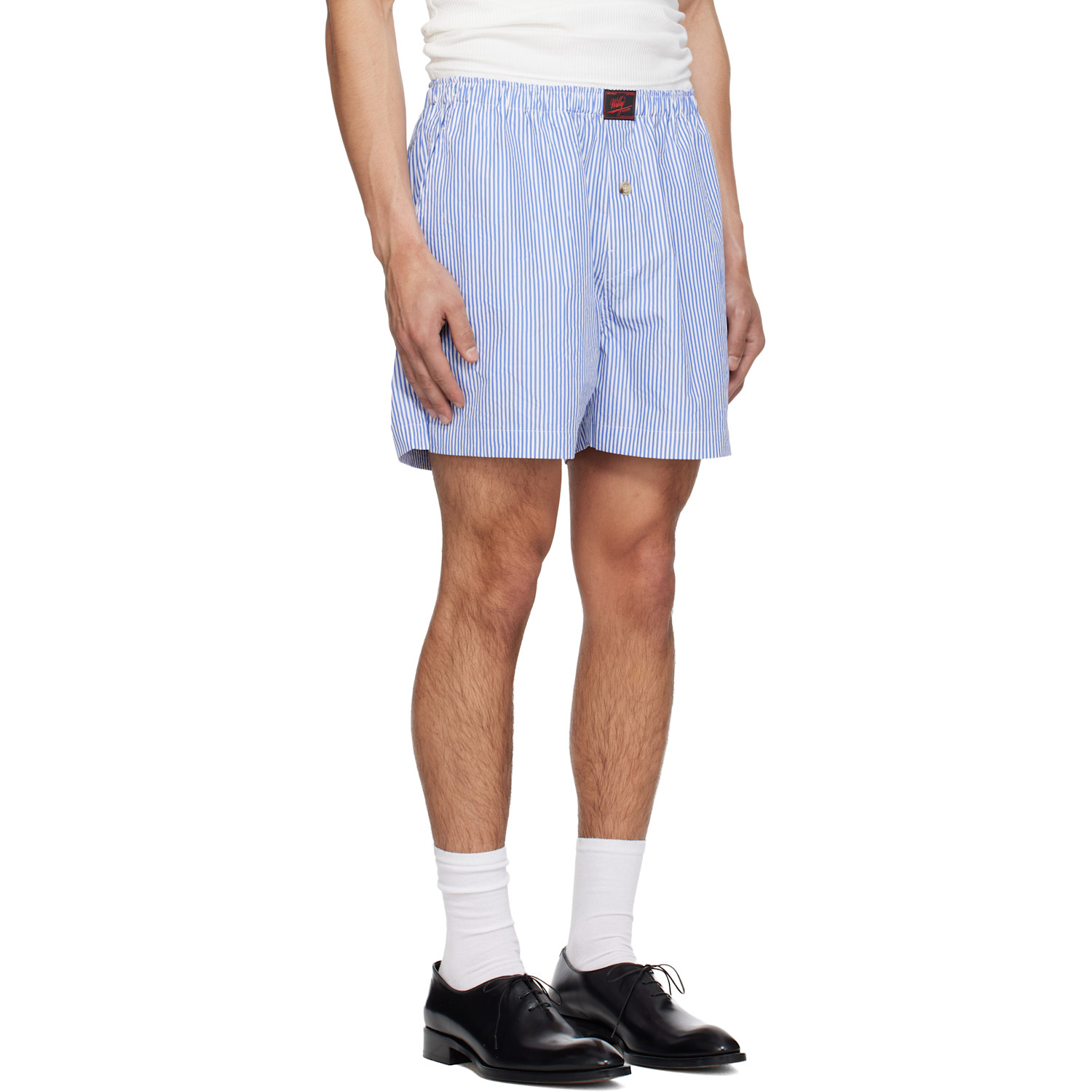  Willy Chavarria White & Blue Willy Woven Boxer Shorts 