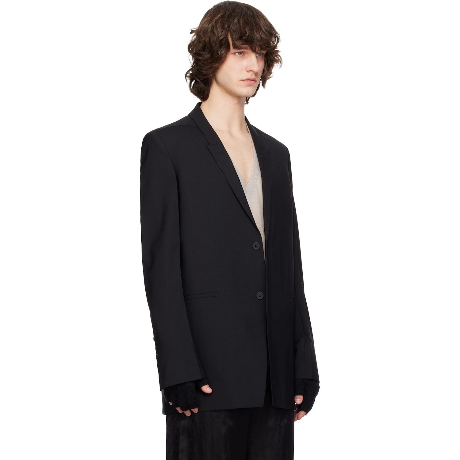 Rick Owens Black Temple Concordian Blazer 