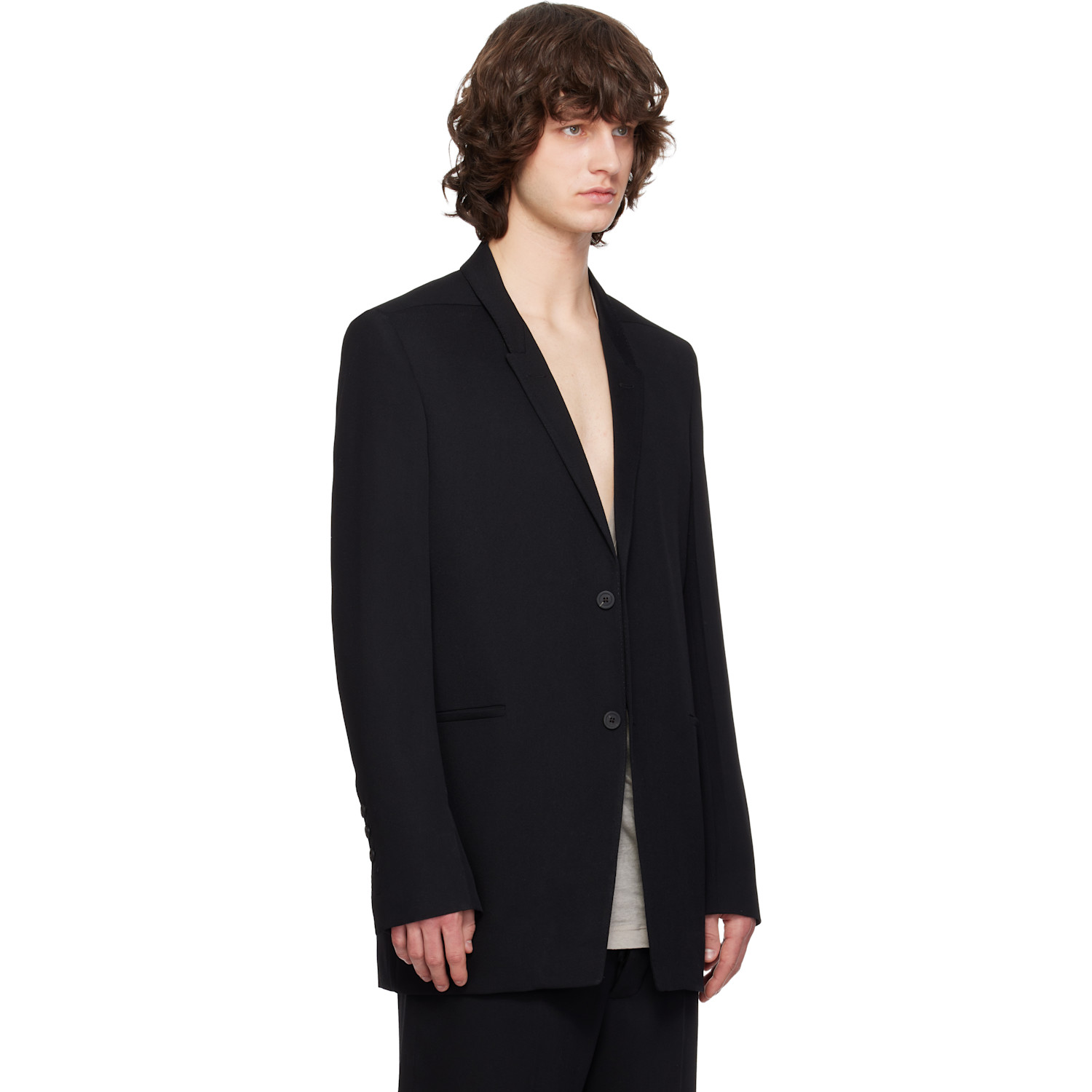  Rick Owens Black Temple Concordian Blazer 