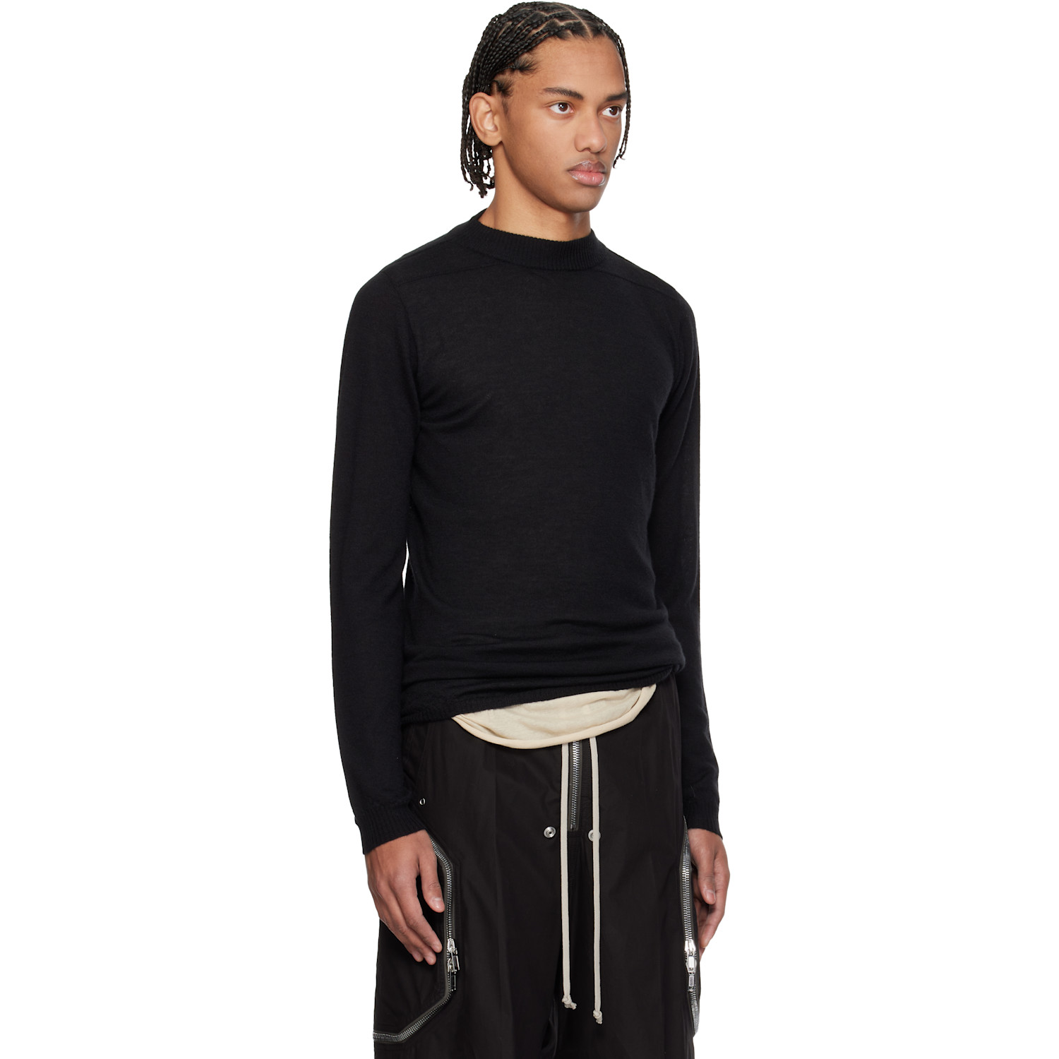  Rick Owens Black Temple Level Lupetto Sweater 