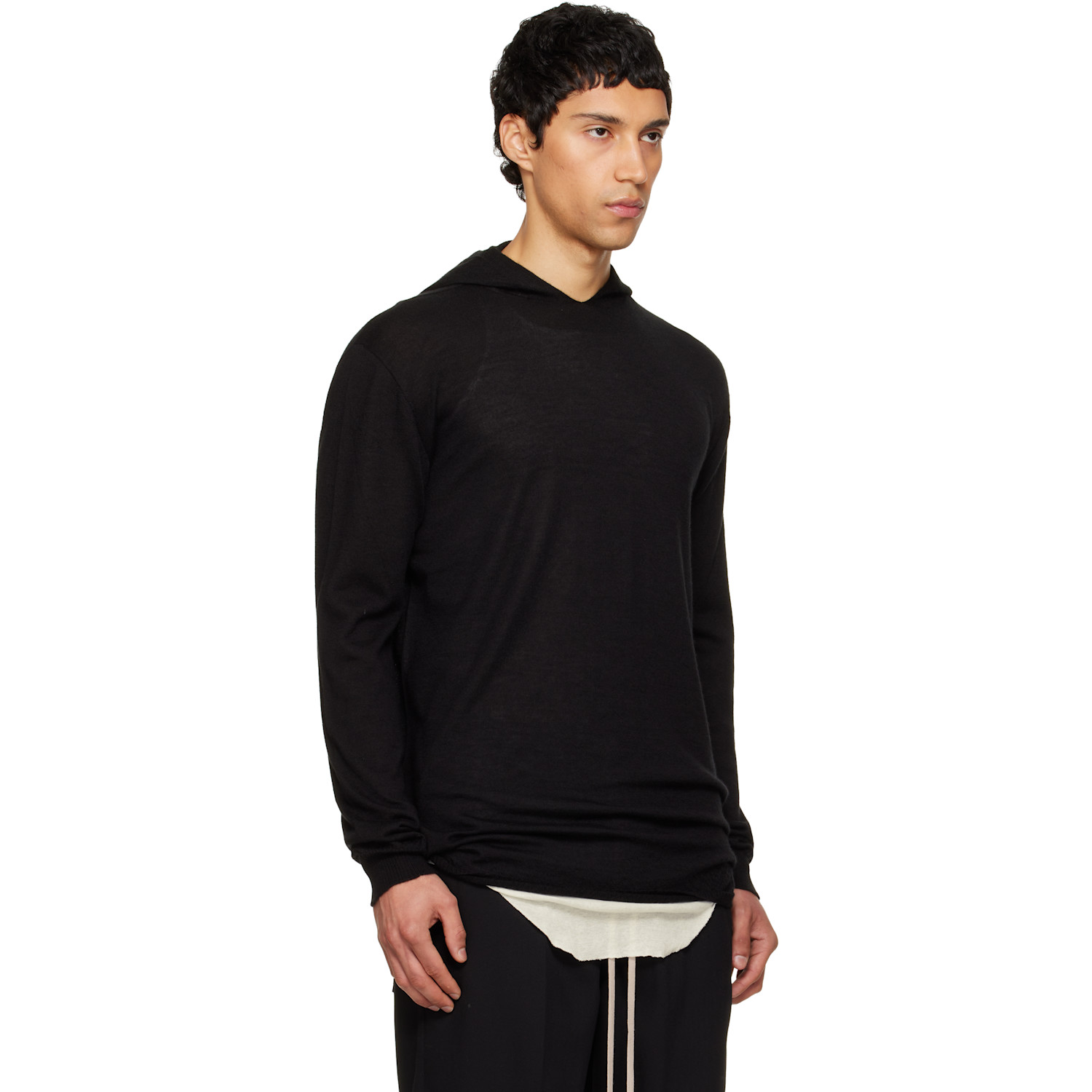  Rick Owens Black Temple Oversized Ls Hoodie 