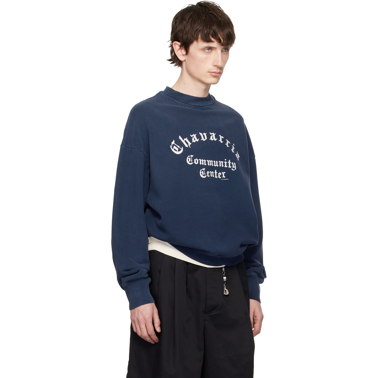  Willy Chavarria Navy 'chavarria Community Center' Hooligan Sweatshirt 