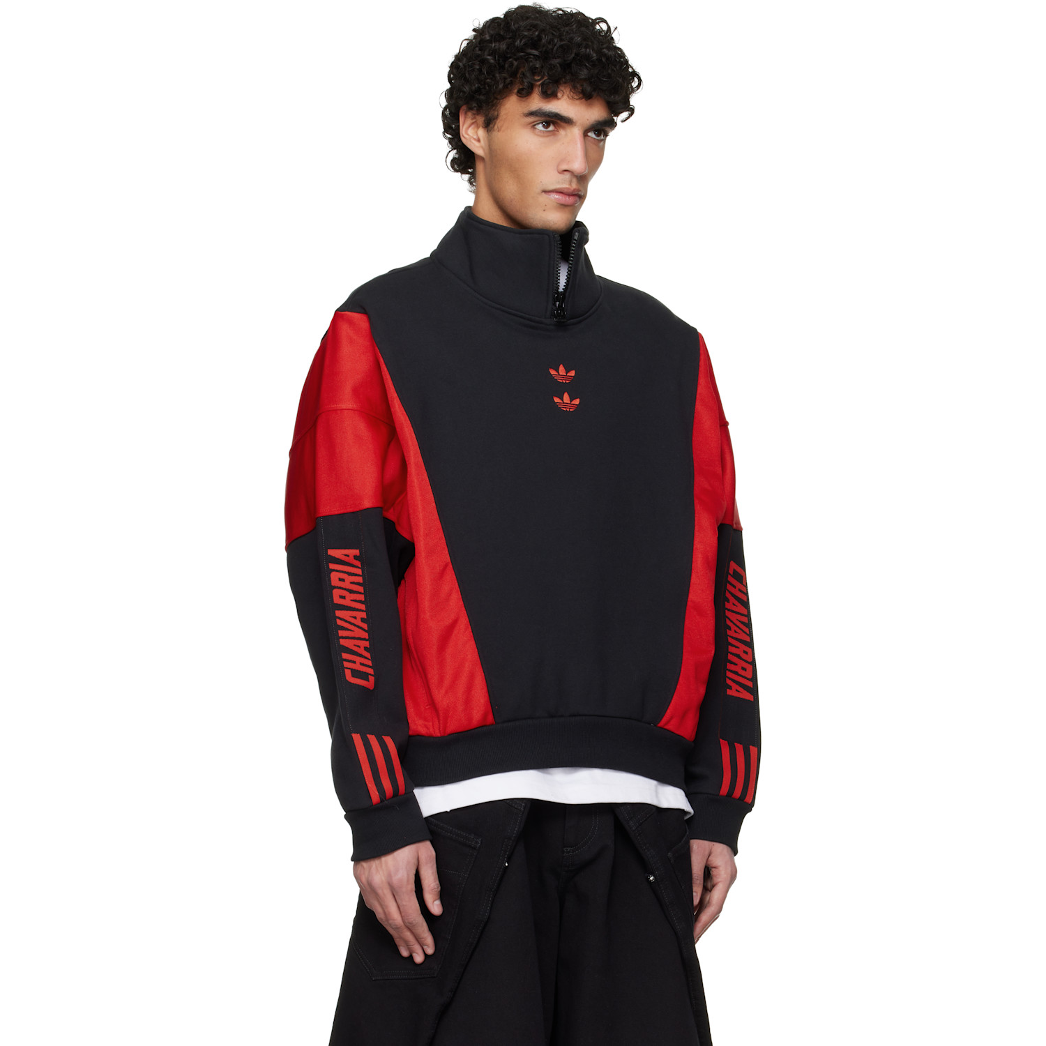  Willy Chavarria Black & Red Adidas Originals Edition Watsonville Turtleneck 
