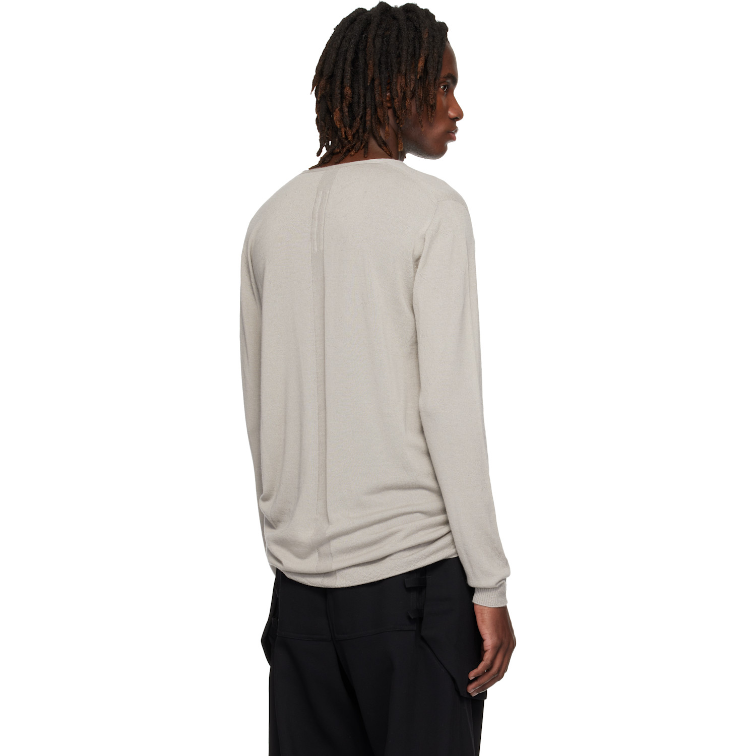  Rick Owens Off-white Temple Oversize Extreme V Neck Sweater 