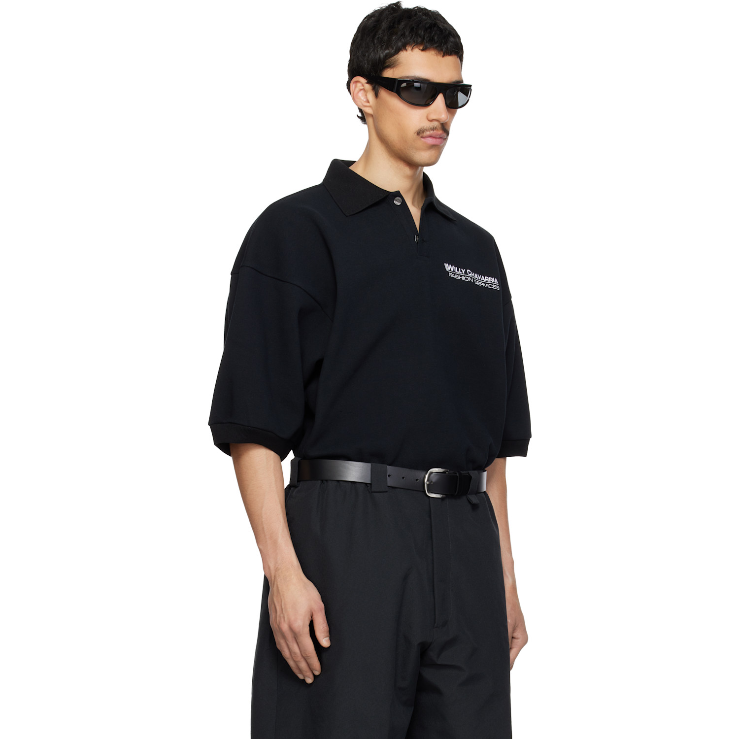  Willy Chavarria Black Football Polo 