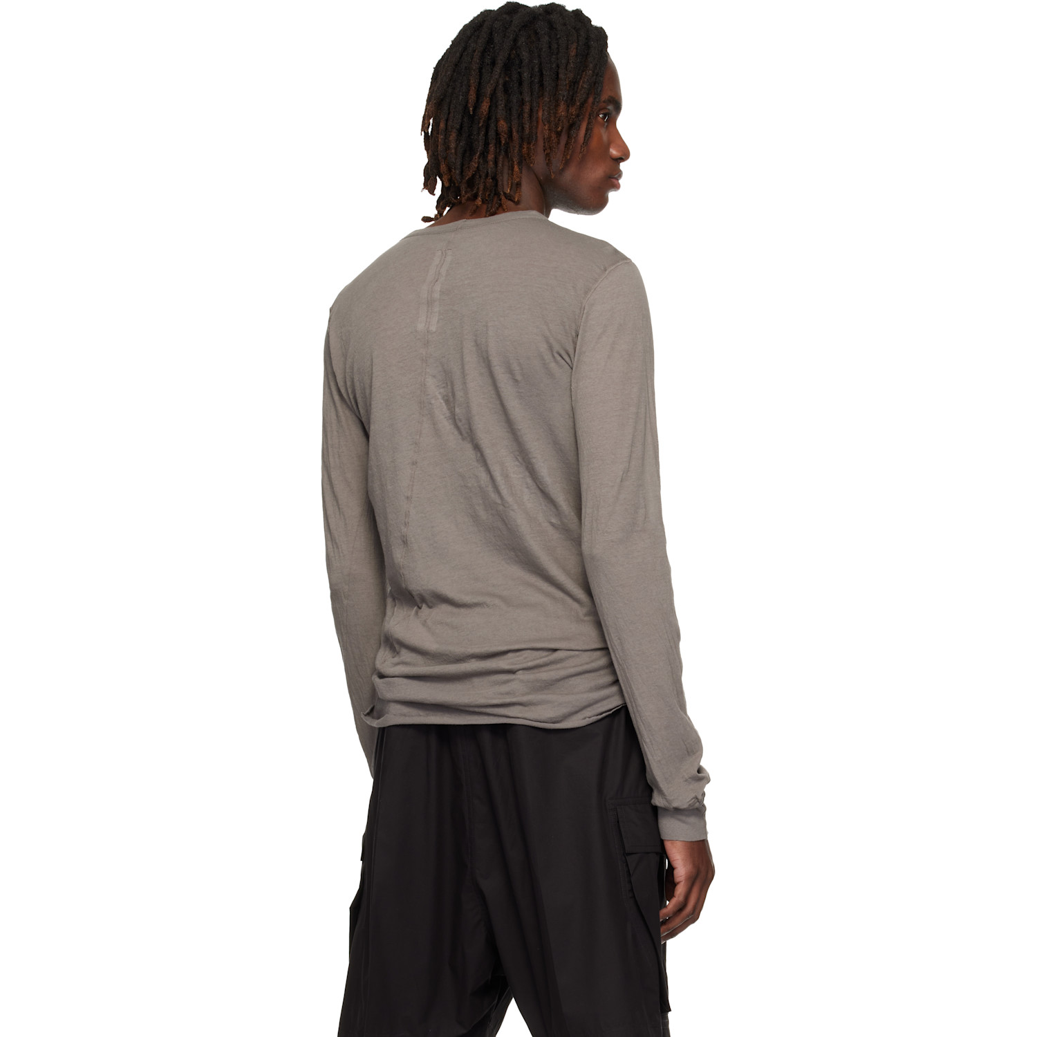  Rick Owens Gray Temple Basic Ls T-shirt 
