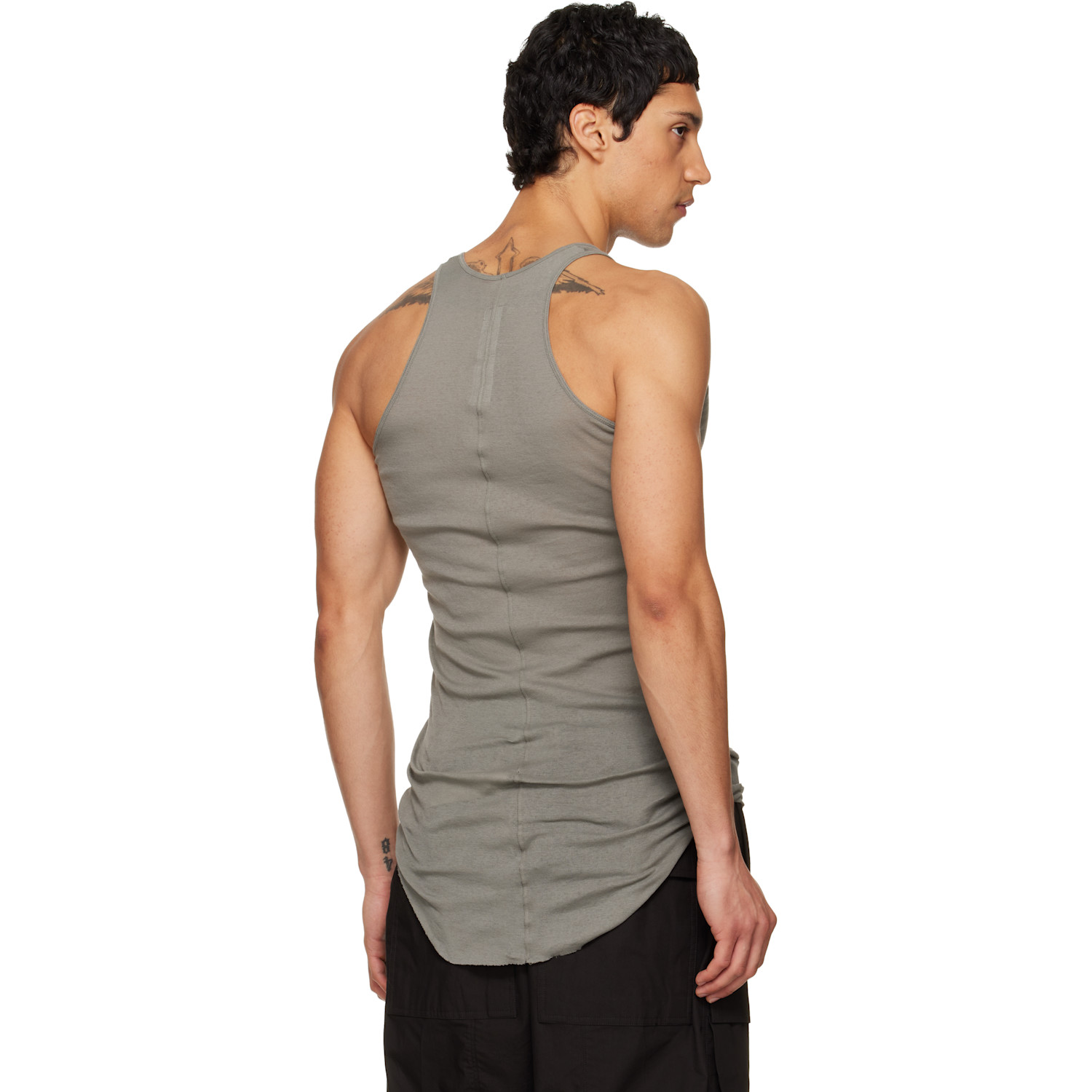  Rick Owens Gray Temple Basic Rib Tank Top 