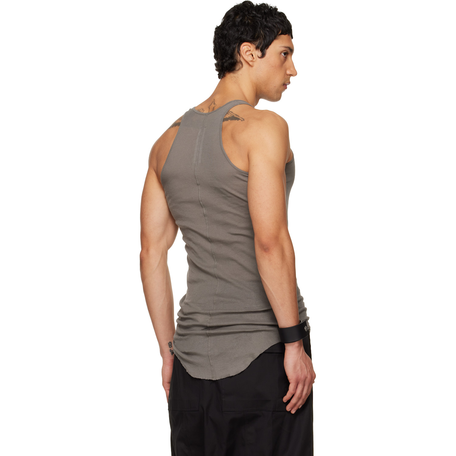  Rick Owens Gray Temple Basic Rib Tank Top 