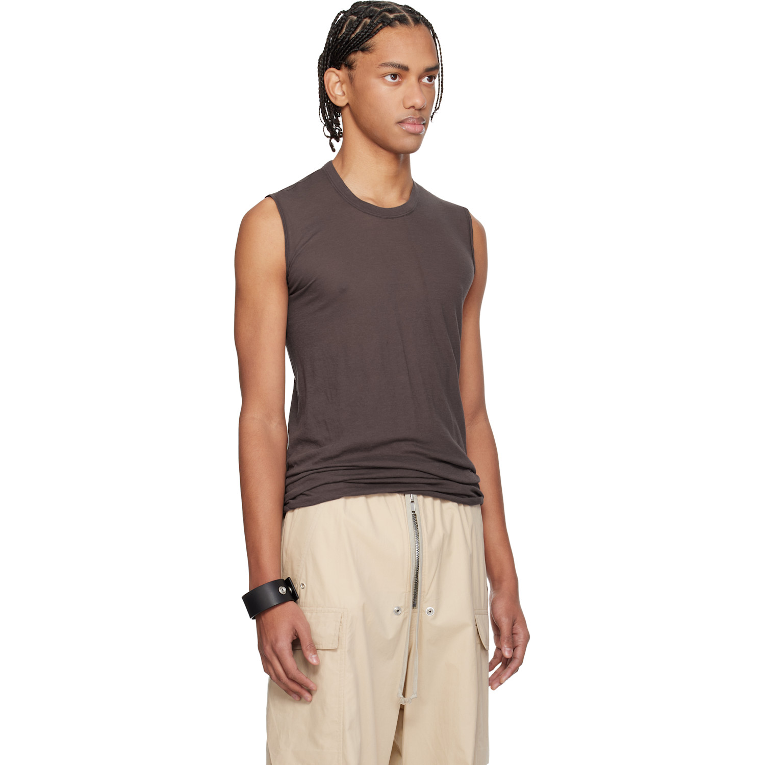  Rick Owens Brown Temple Basic Sl Tank Top 