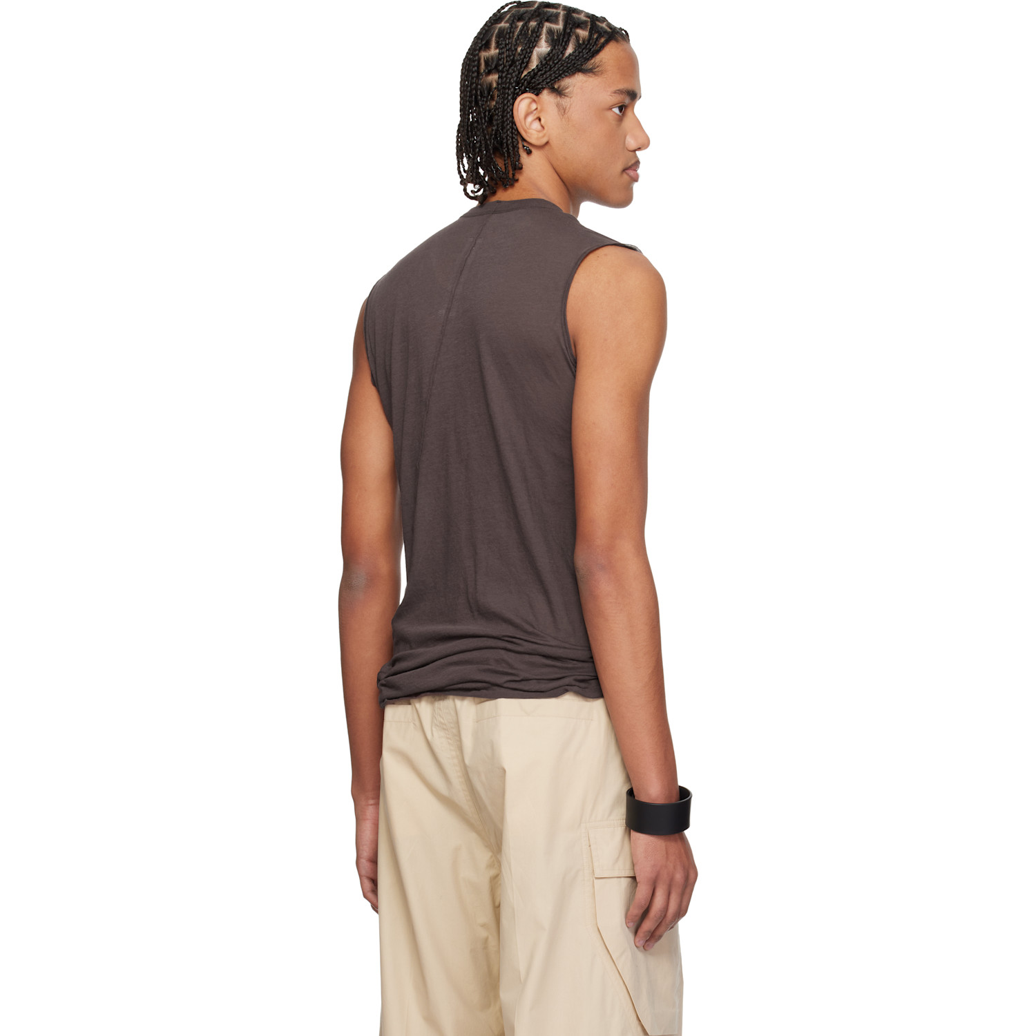  Rick Owens Brown Temple Basic Sl Tank Top 