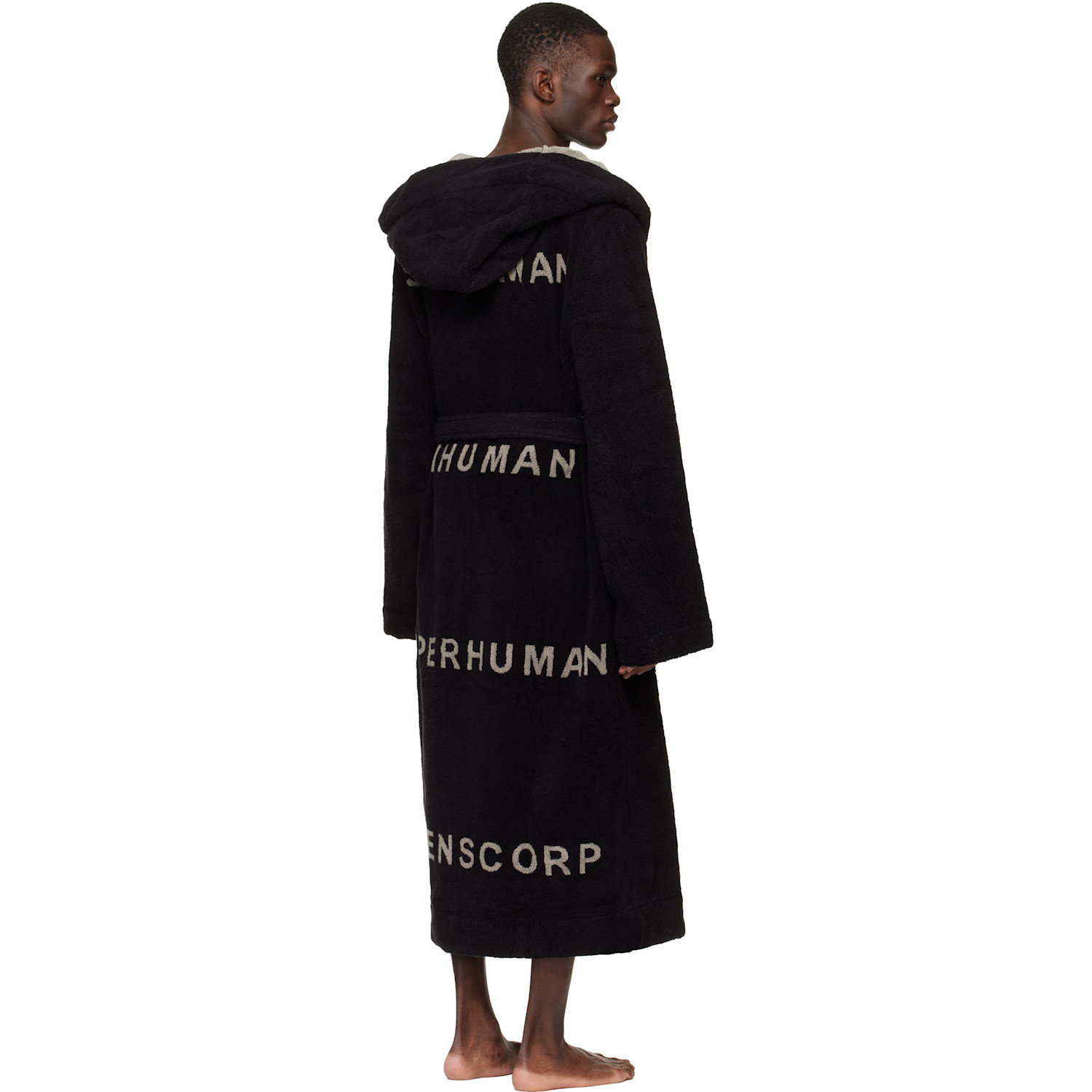  Rick Owens Black Temple Beach Bathrobe 